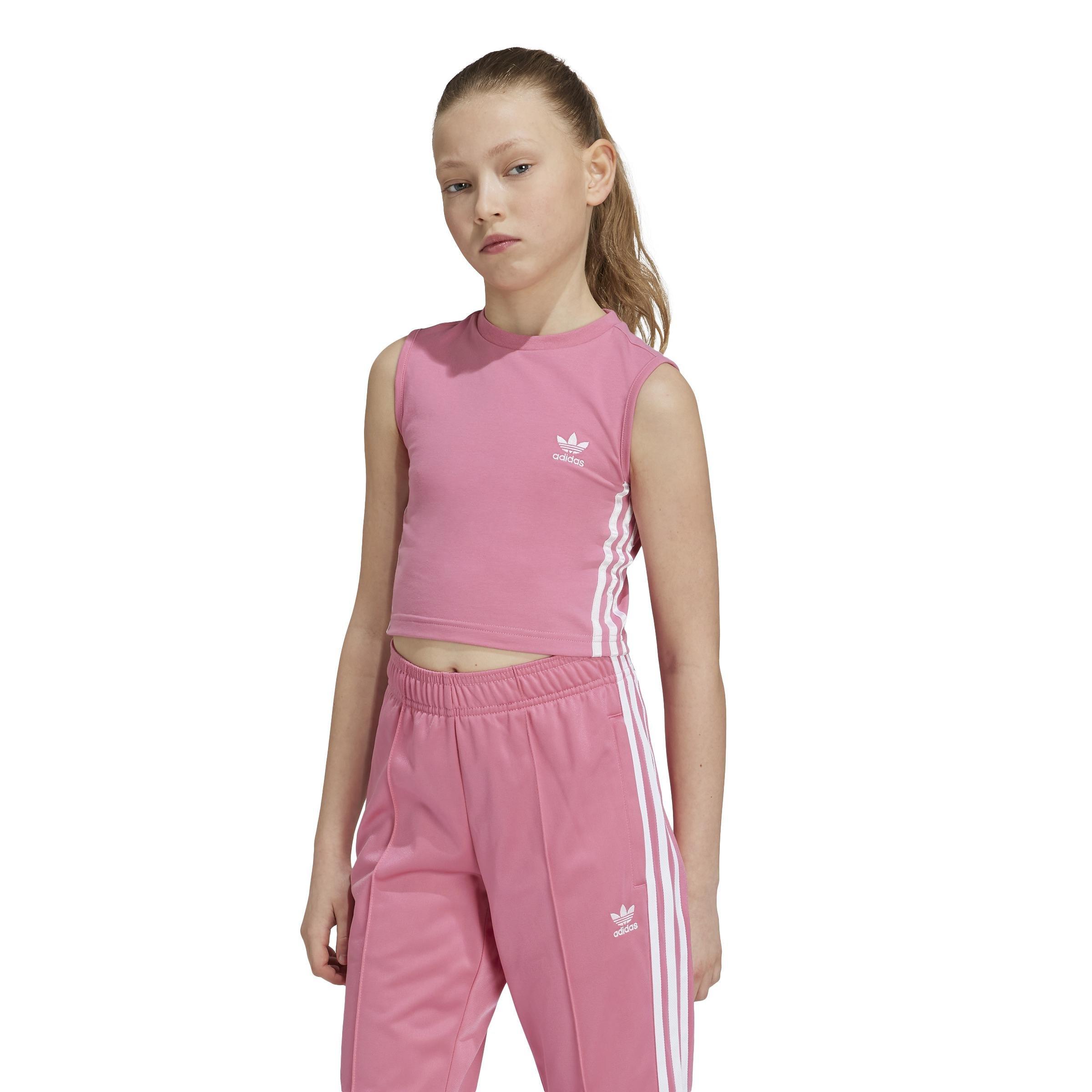 Kids Adicolor Crop Tank Top, Pink, A901_ONE, large image number 7