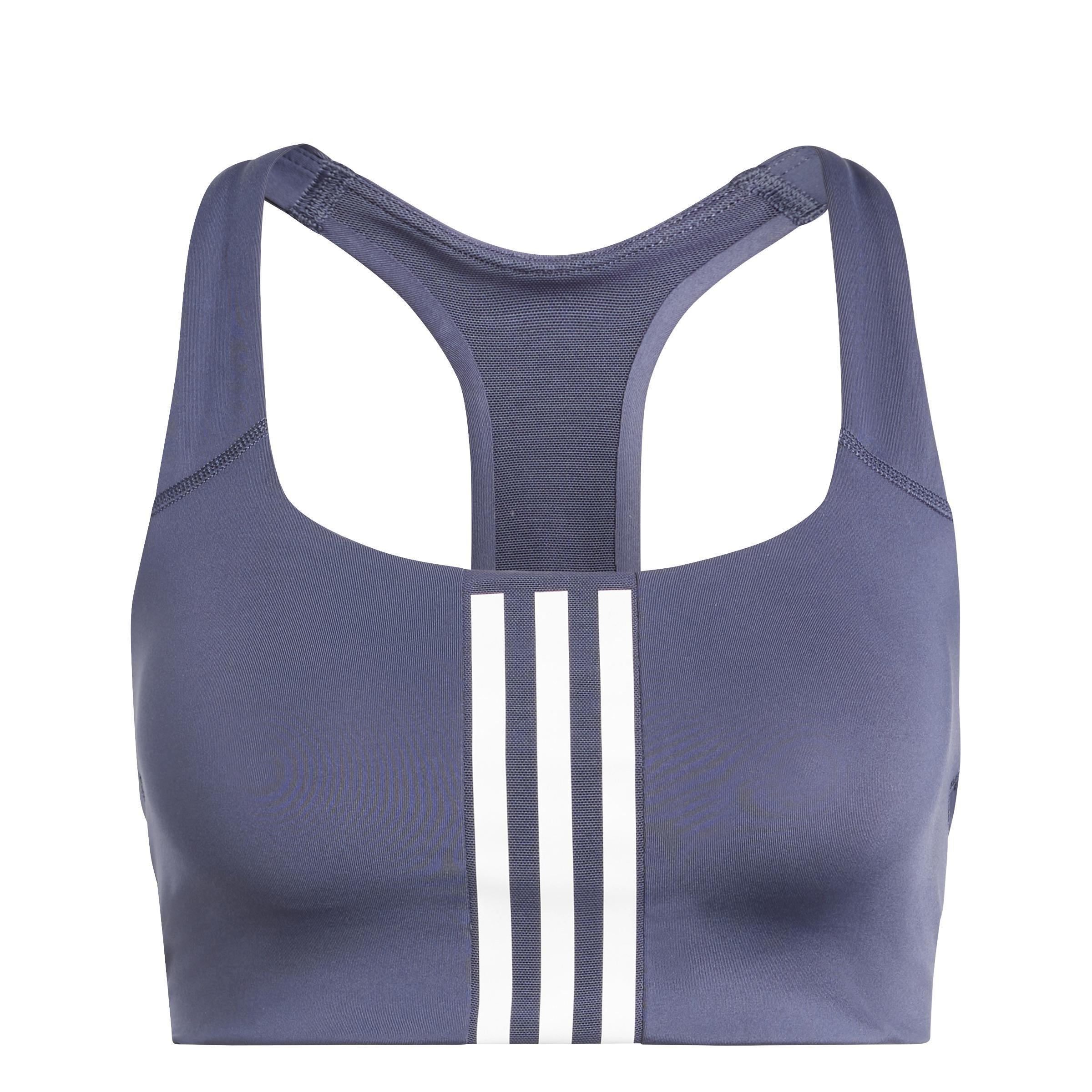 Powerimpact Training Medium-Support 3-Stripes Bra, Blue, A901_ONE, large image number 1
