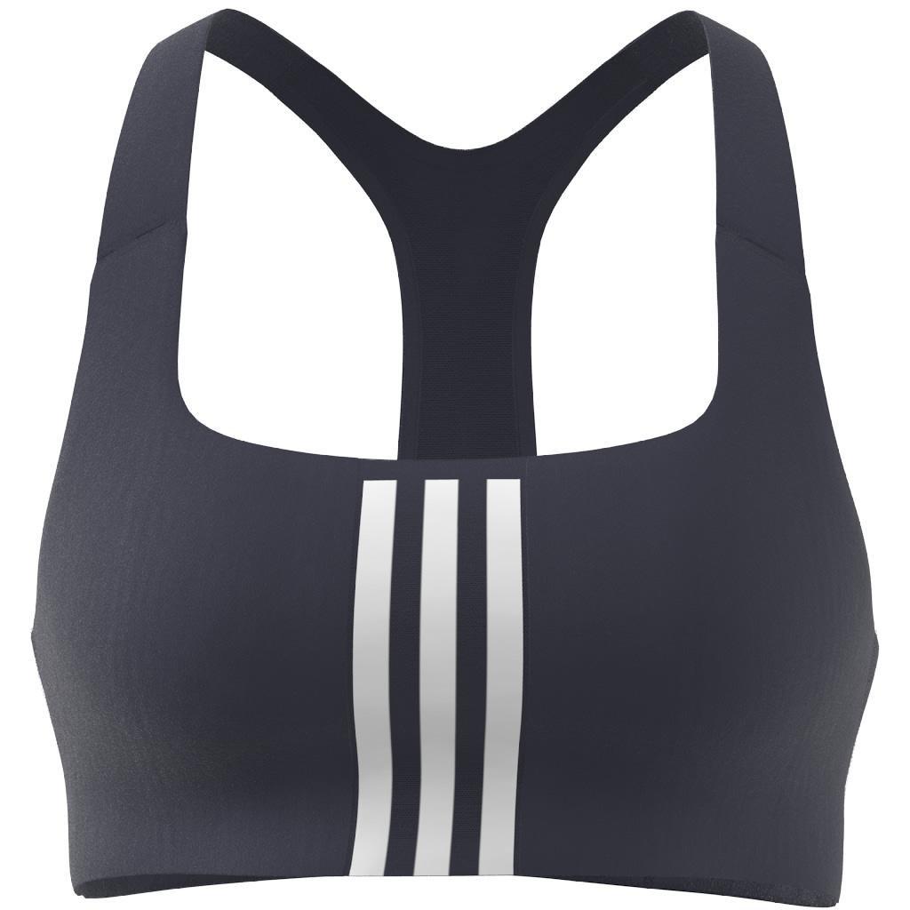 Powerimpact Training Medium-Support 3-Stripes Bra, Blue, A901_ONE, large image number 11