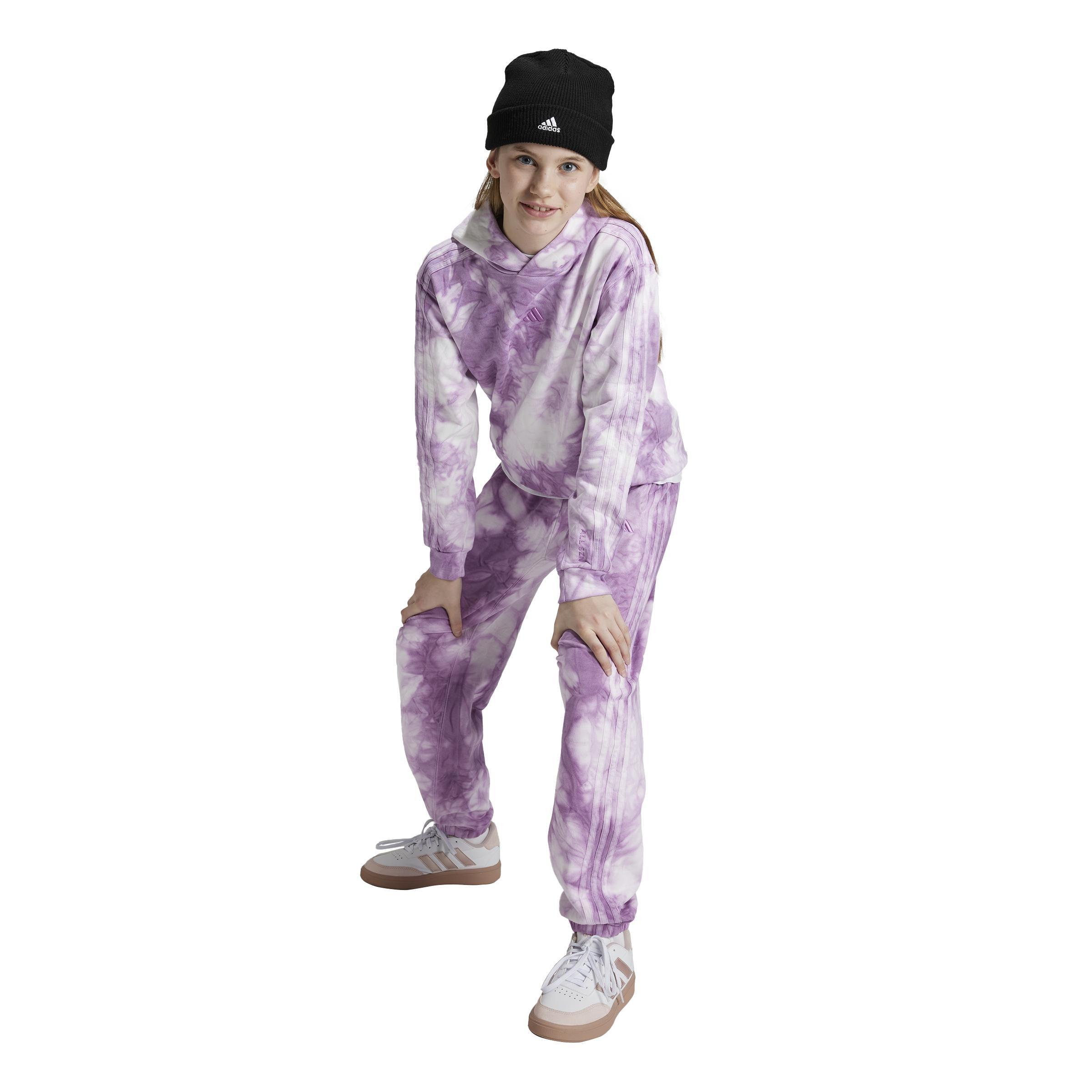 Unisex Kids ALL SZN Tie-Dye Hoodie, Purple, A901_ONE, large image number 5