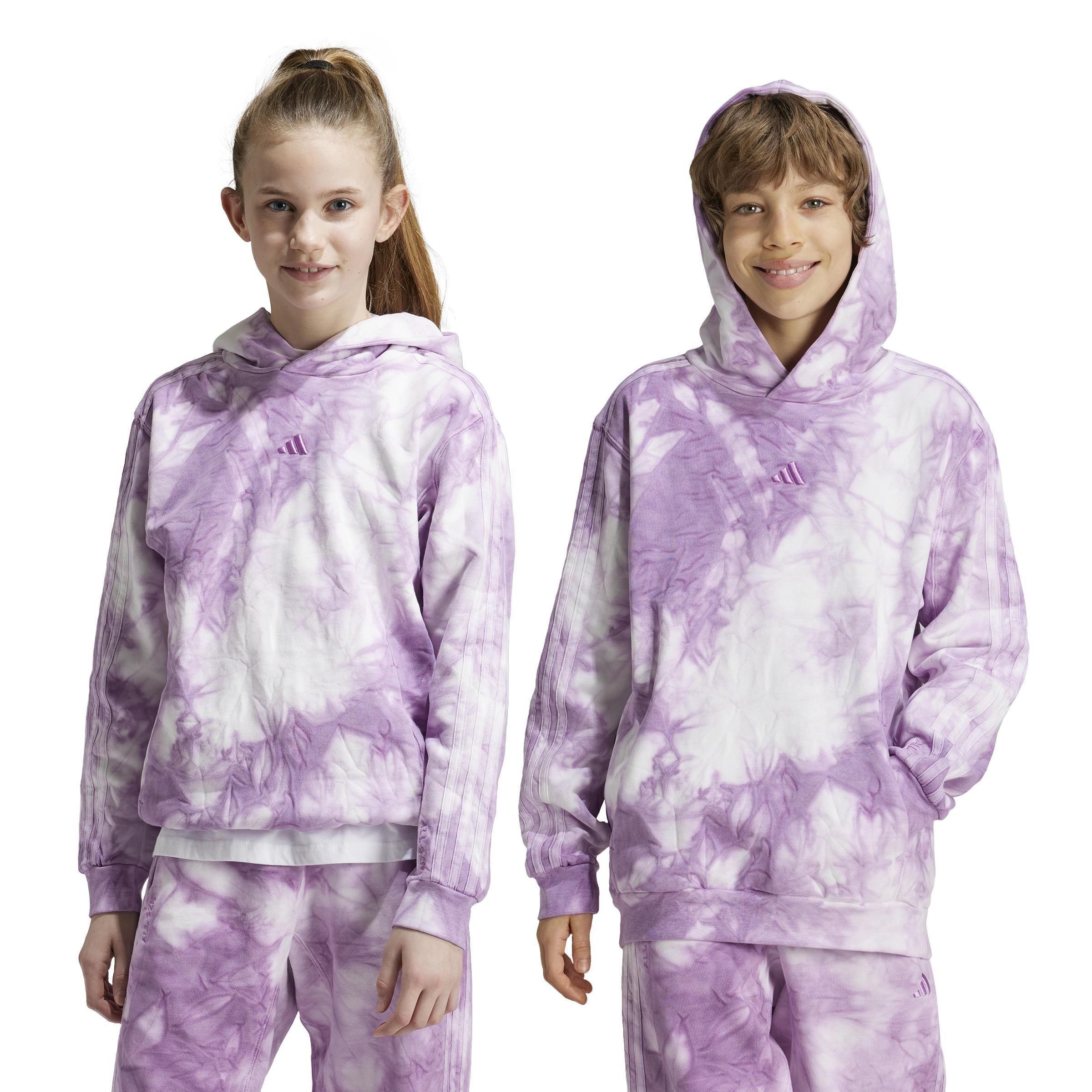 Unisex Kids ALL SZN Tie-Dye Hoodie, Purple, A901_ONE, large image number 6