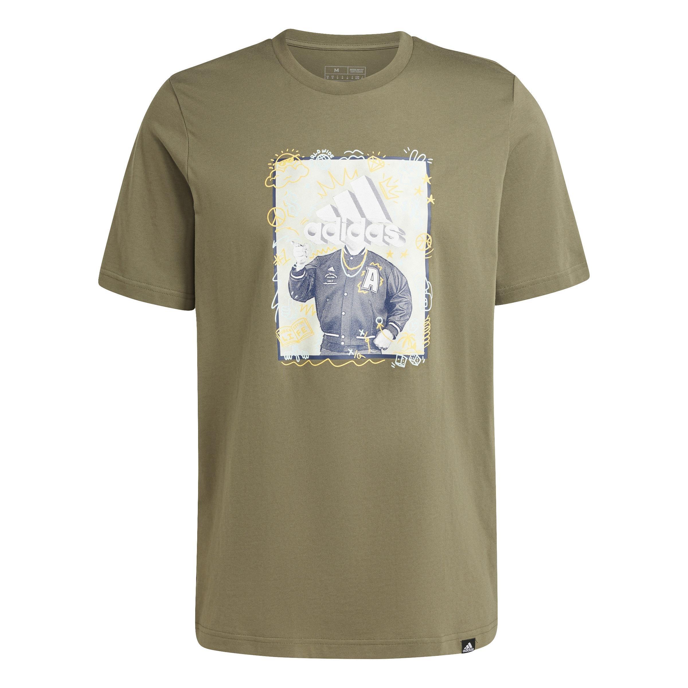 Doodle Graphic T-Shirt, Green, , large image number 0