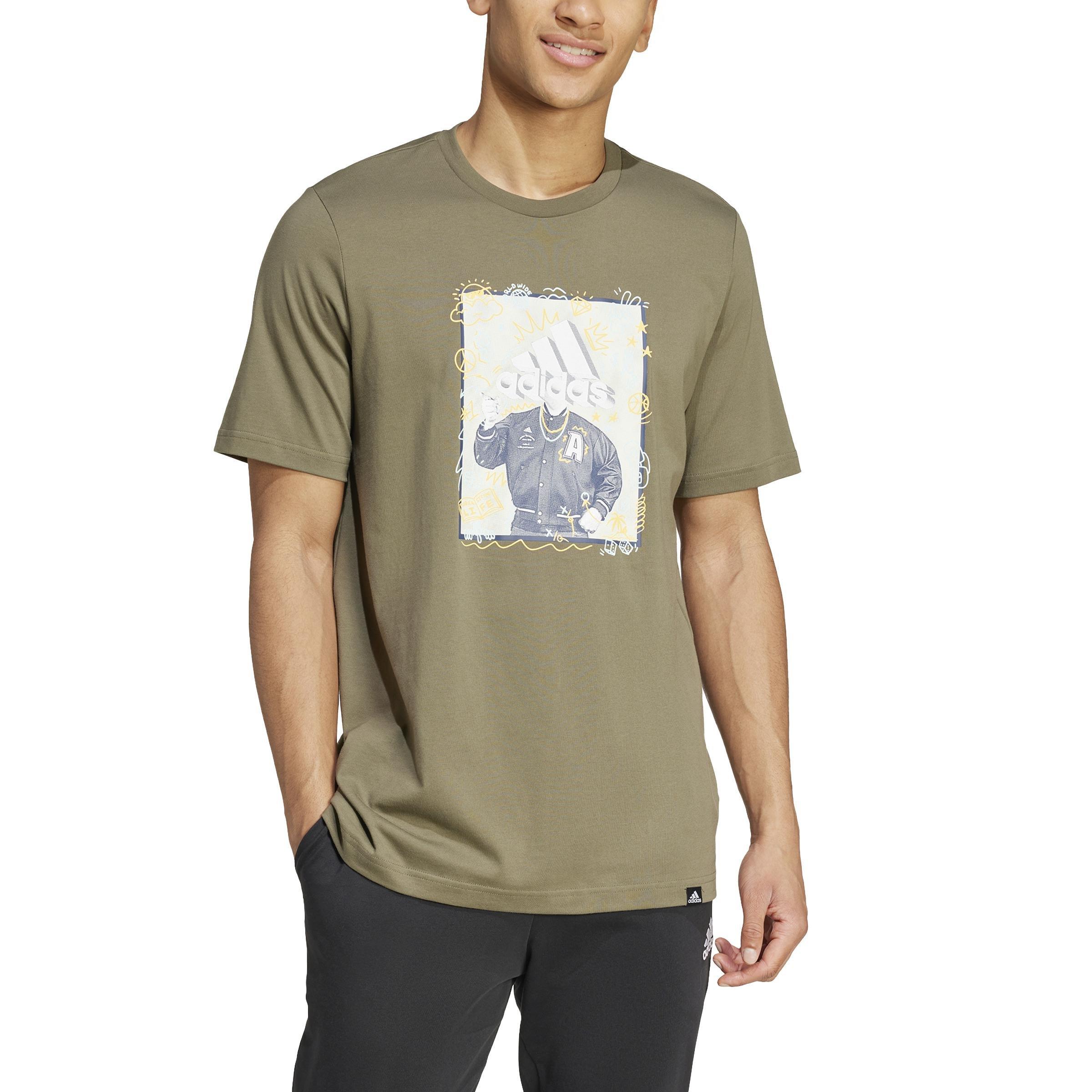 Doodle Graphic T-Shirt, Green, , large image number 1