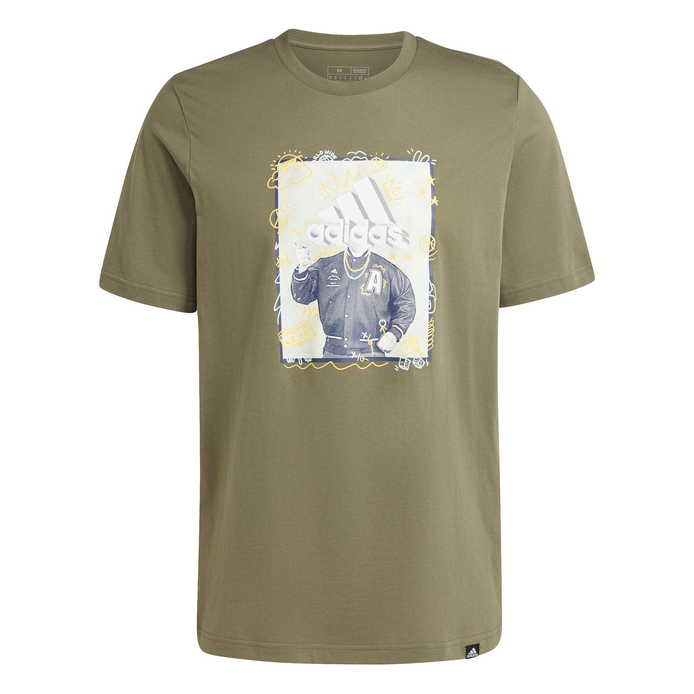 Doodle Graphic T-Shirt, Green, , large image number 2