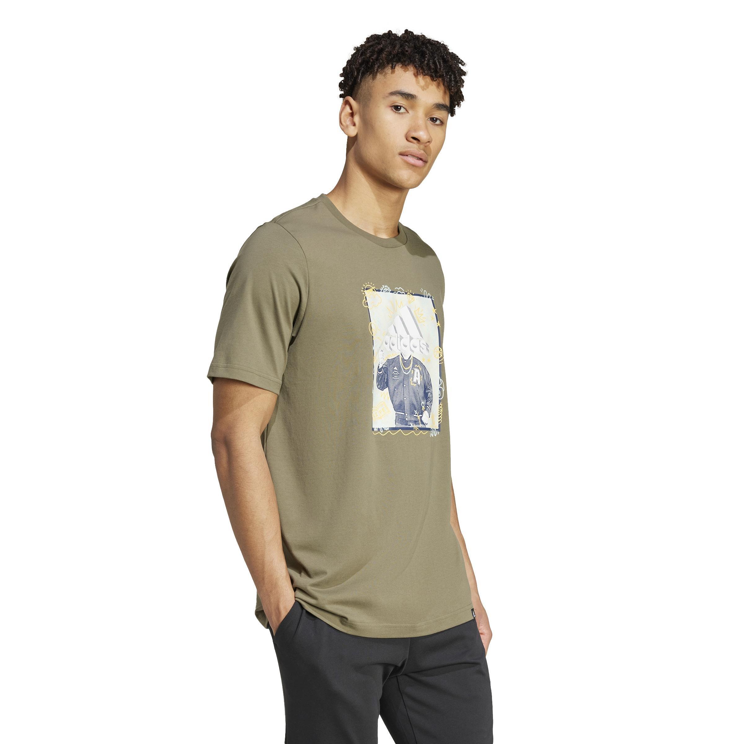 Doodle Graphic T-Shirt, Green, , large image number 7