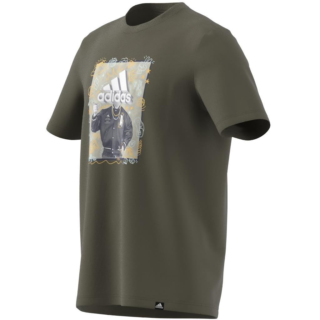 Doodle Graphic T-Shirt, Green, , large image number 8