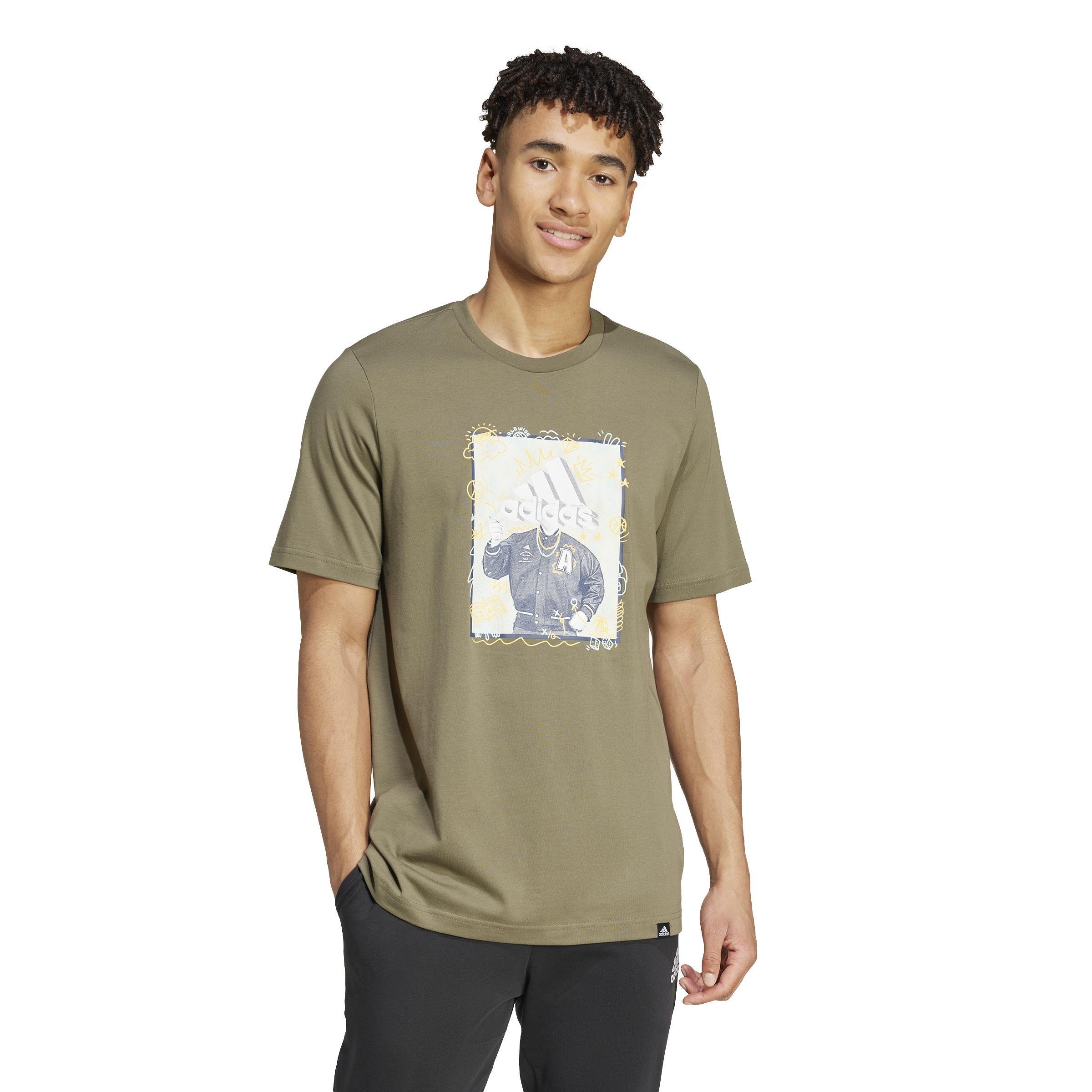 Doodle Graphic T-Shirt, Green, , large image number 10