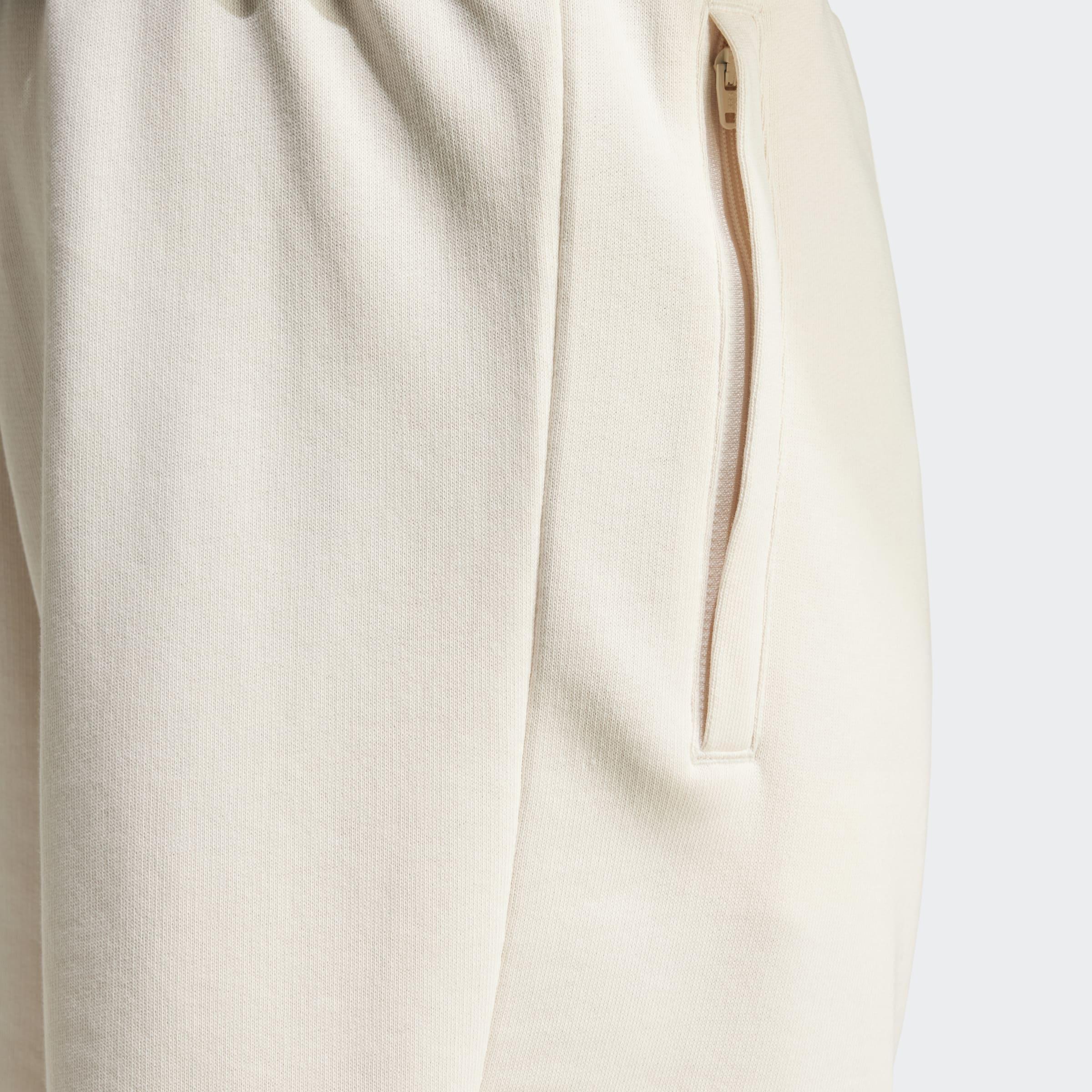 Trefoil Essentials Fleece Shorts, White, A901_ONE, large image number 8