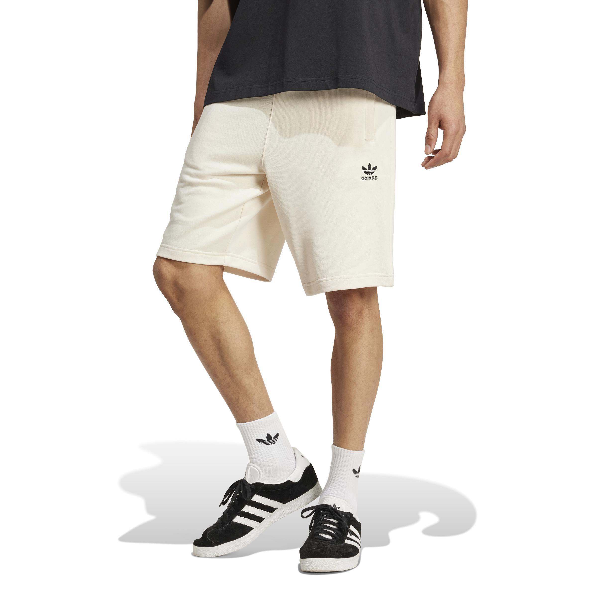 Trefoil Essentials Fleece Shorts, White, A901_ONE, large image number 10