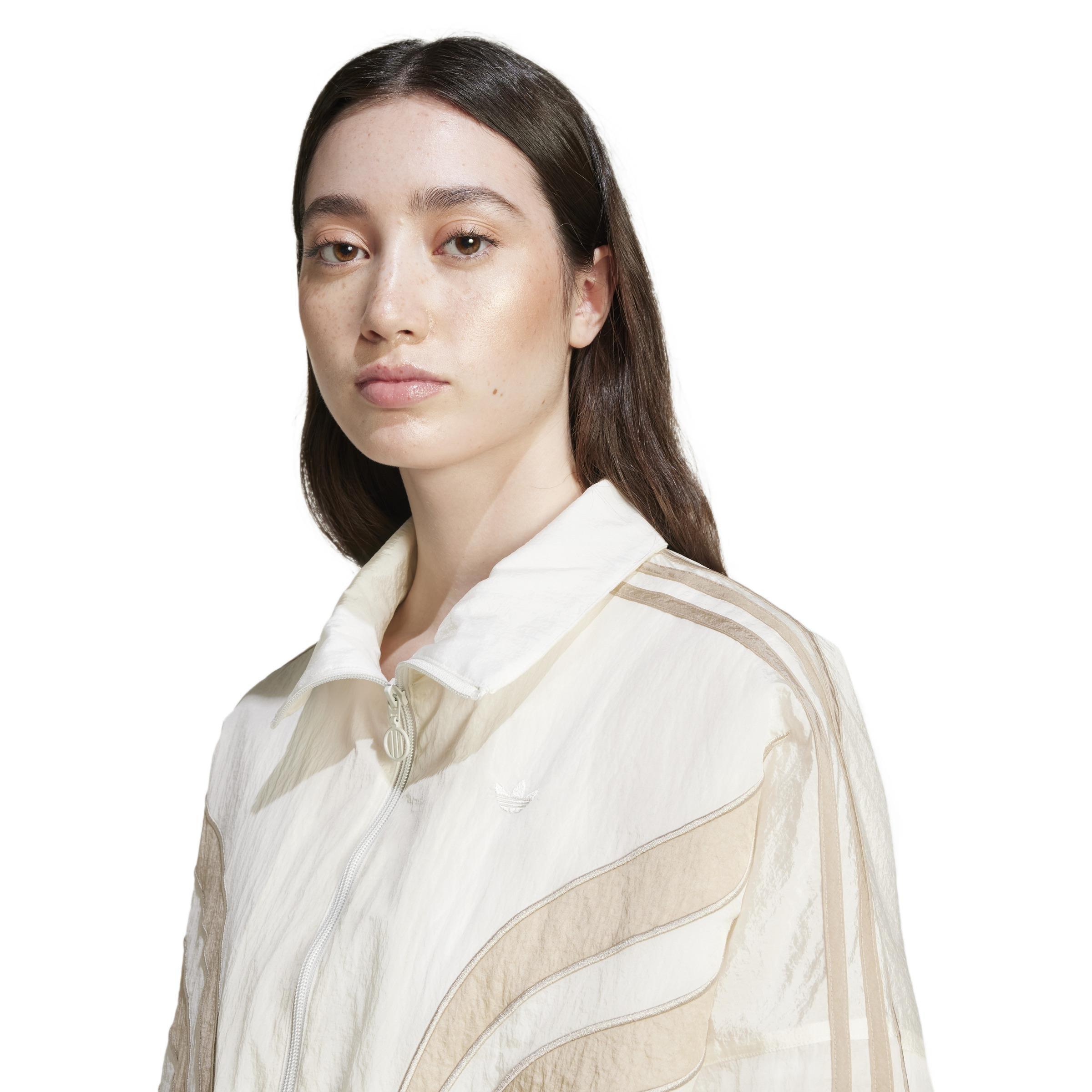 Atlanta Cut Line Loose Nylon Track Top, White, A901_ONE, large image number 4