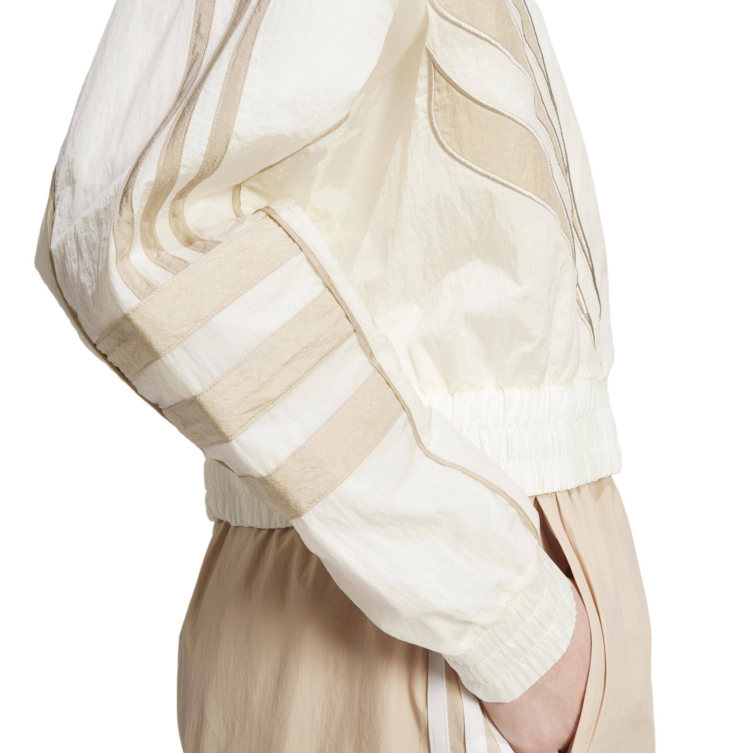 Atlanta Cut Line Loose Nylon Track Top, White, A901_ONE, large image number 5