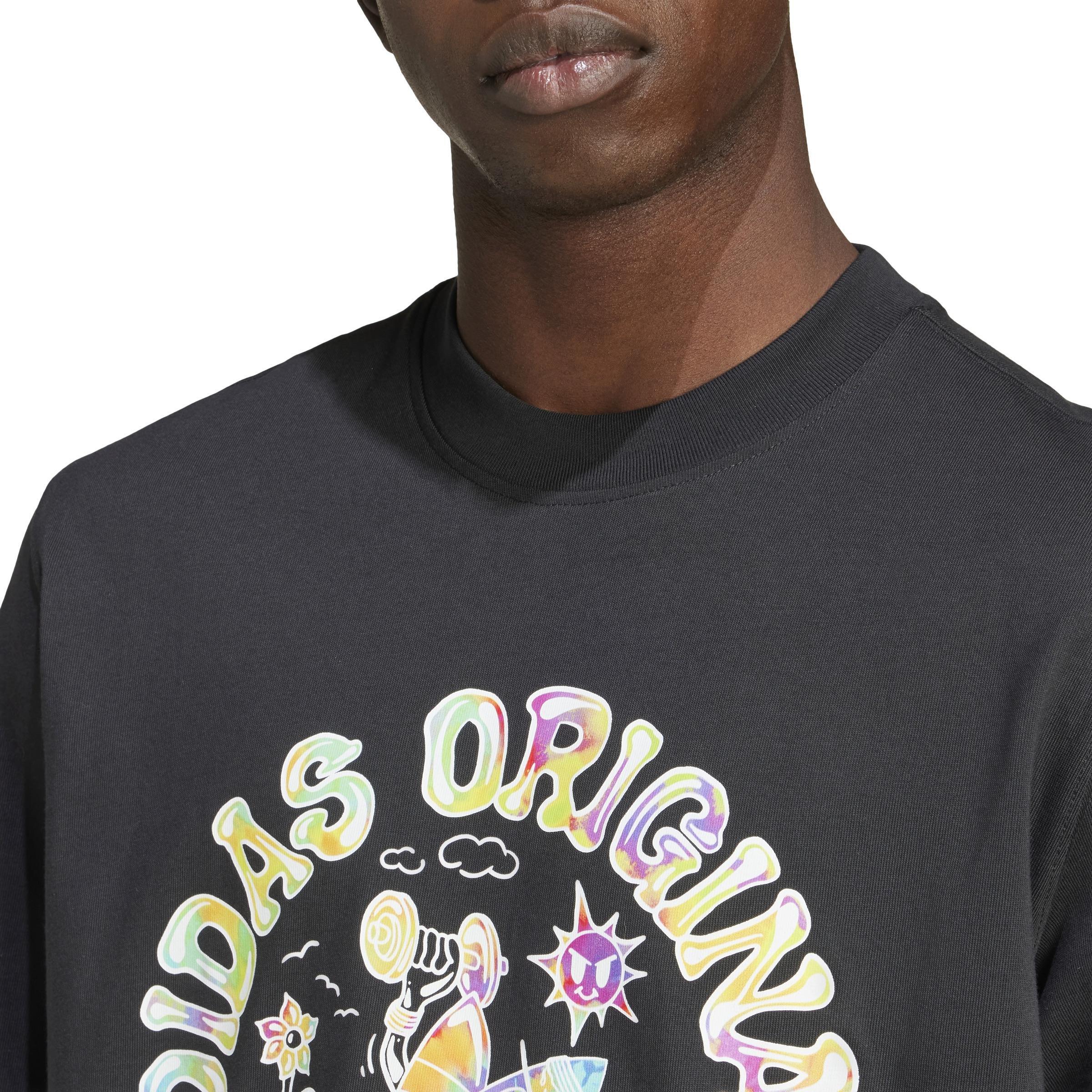 Tie-Dyed Short Sleeve T-Shirt, Black, A901_ONE, large image number 4