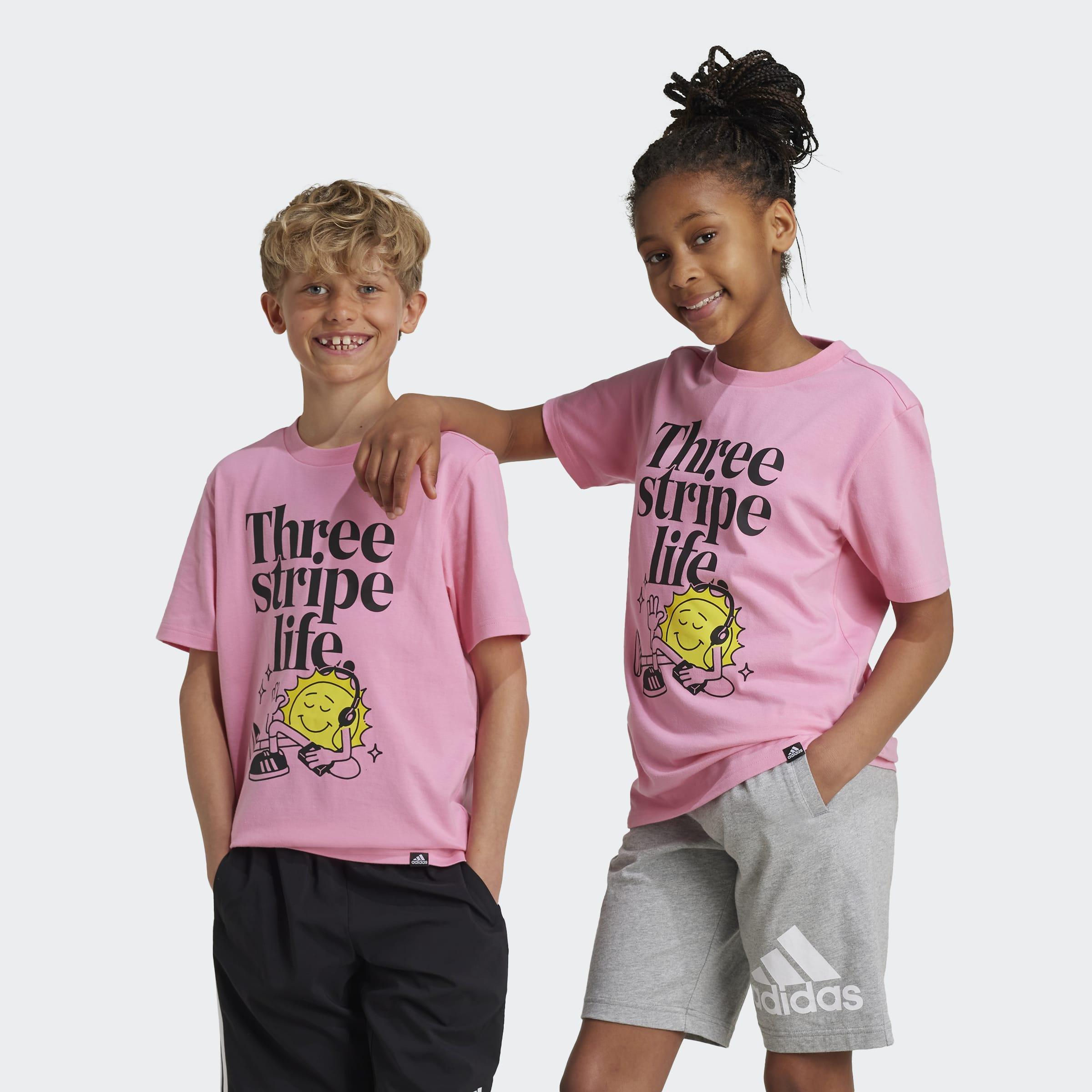 Kids Unisex Positivity Table Graphic T-Shirt, Pink, A901_ONE, large image number 5
