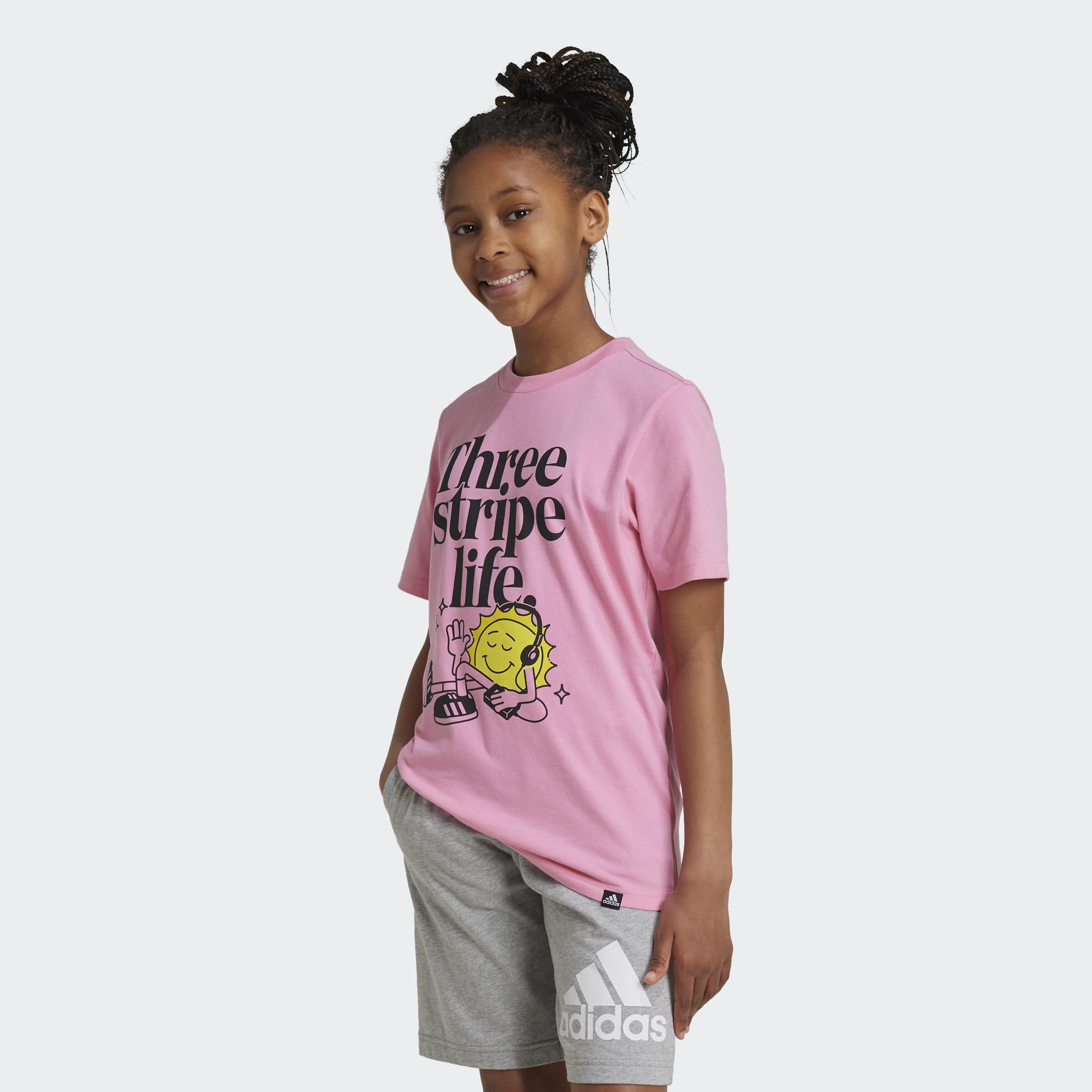 Kids Unisex Positivity Table Graphic T-Shirt, Pink, A901_ONE, large image number 7