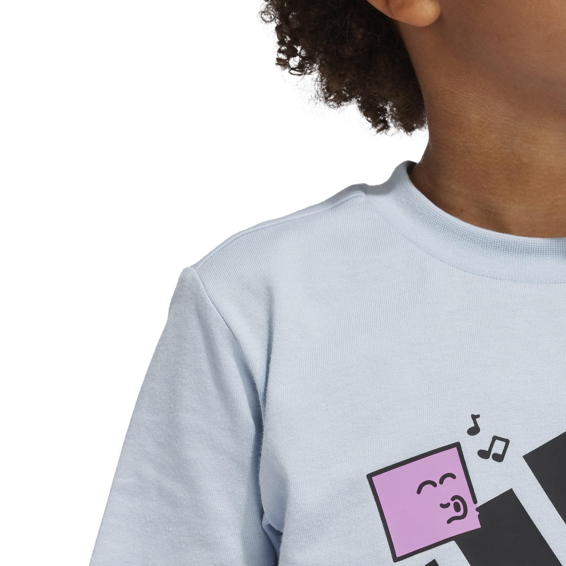 Kids Unisex Positivity Table Graphic T-Shirt, Blue, A901_ONE, large image number 4