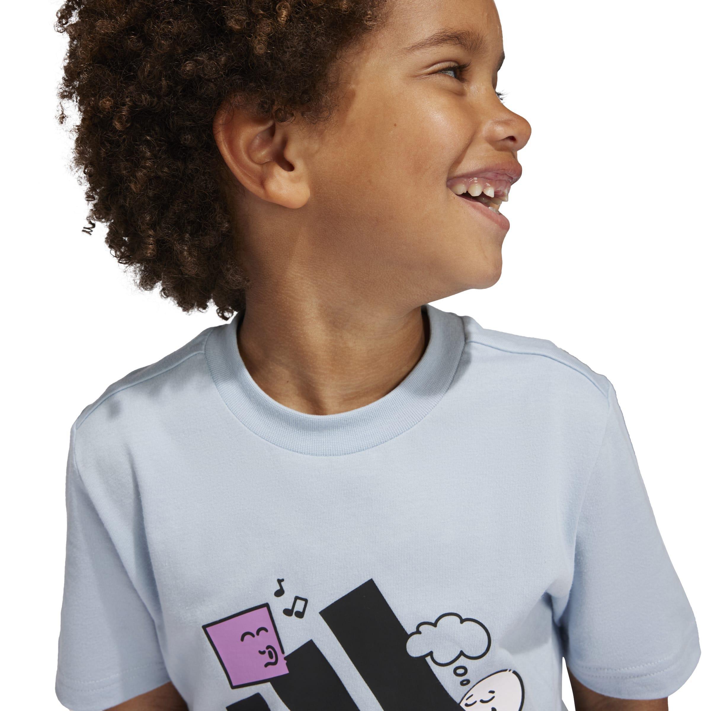 Kids Unisex Positivity Table Graphic T-Shirt, Blue, A901_ONE, large image number 5