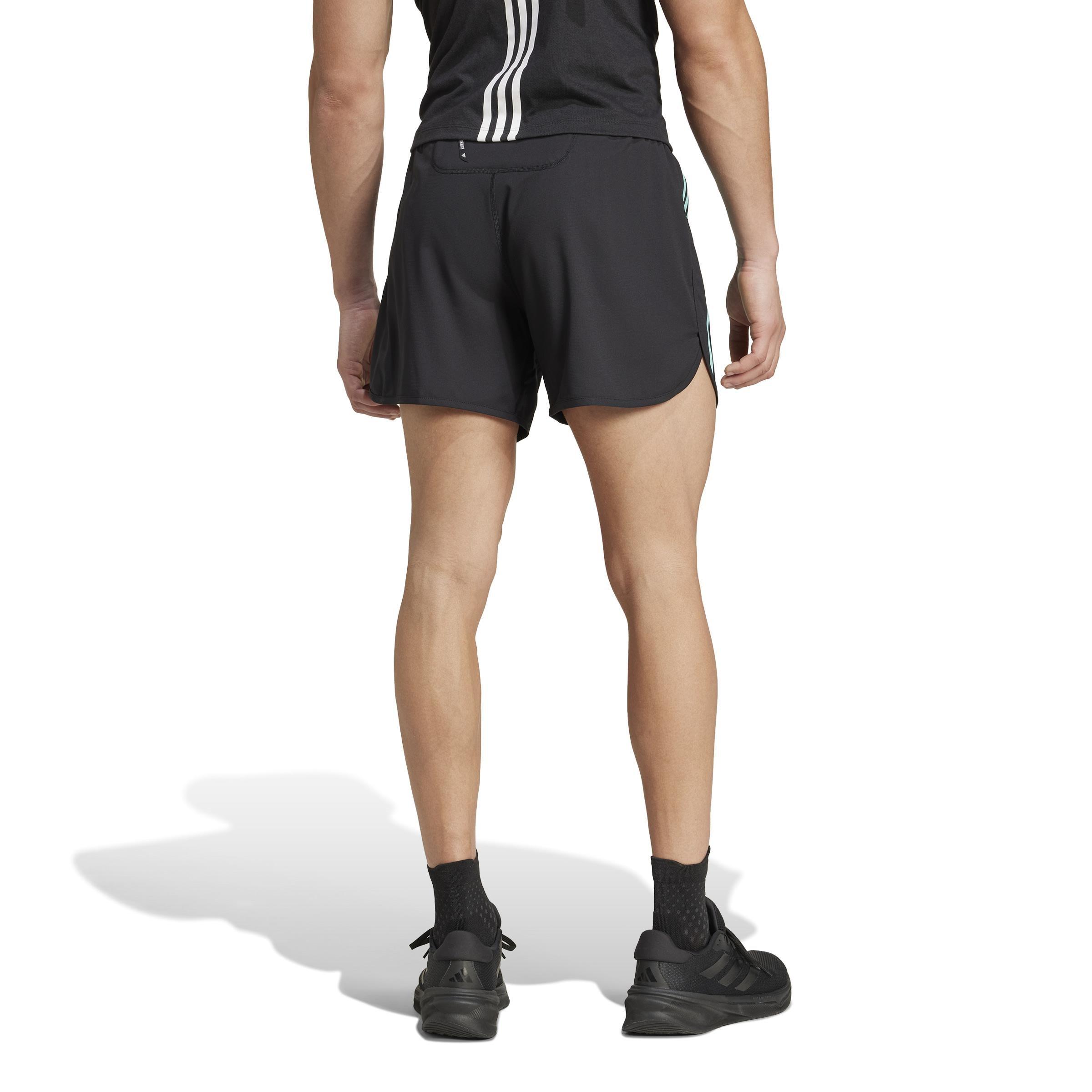Own the Run 3-Stripes Shorts, Black, A901_ONE, large image number 2