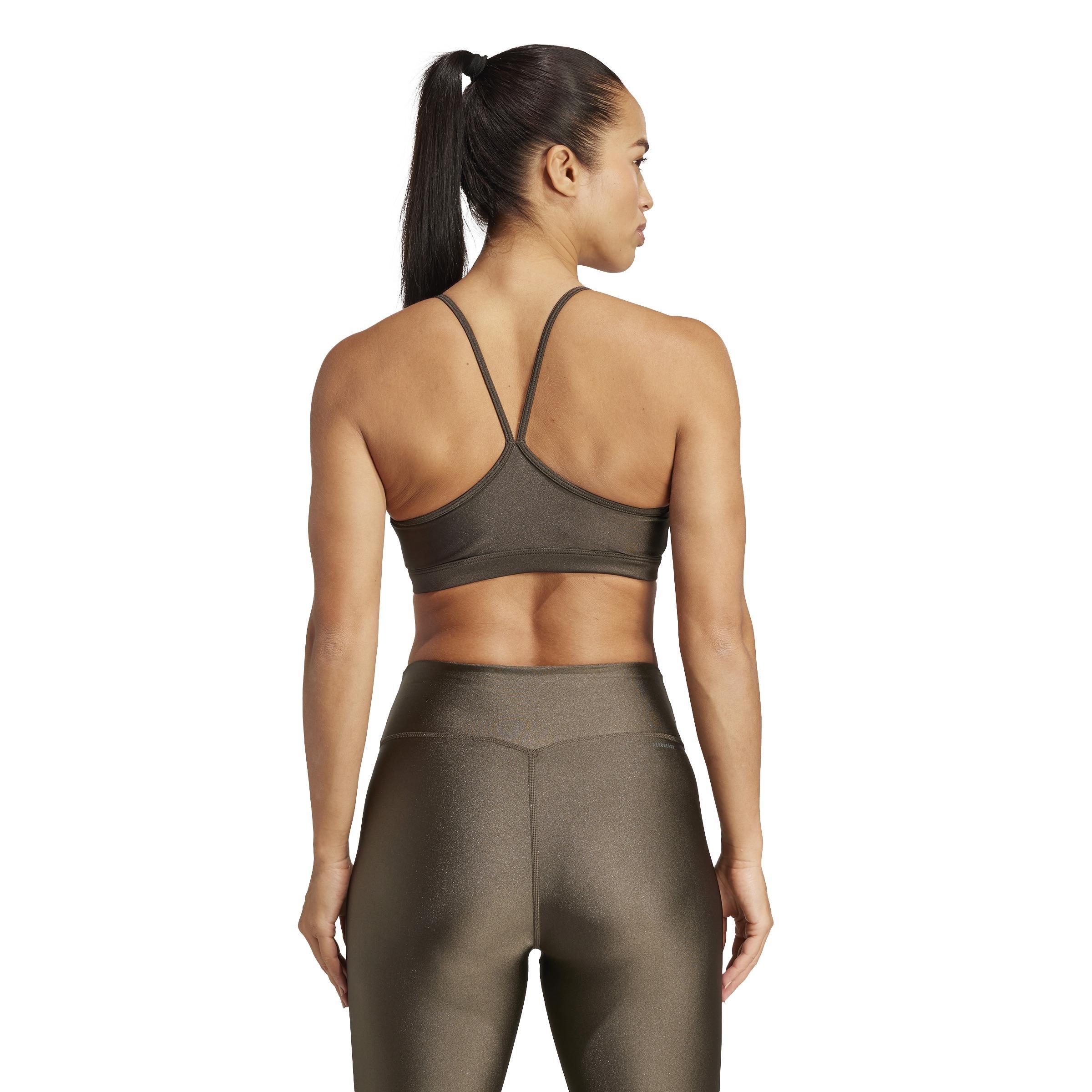 Aeroreact Training Light-Support Shiny Bra, Green, , large image number 4