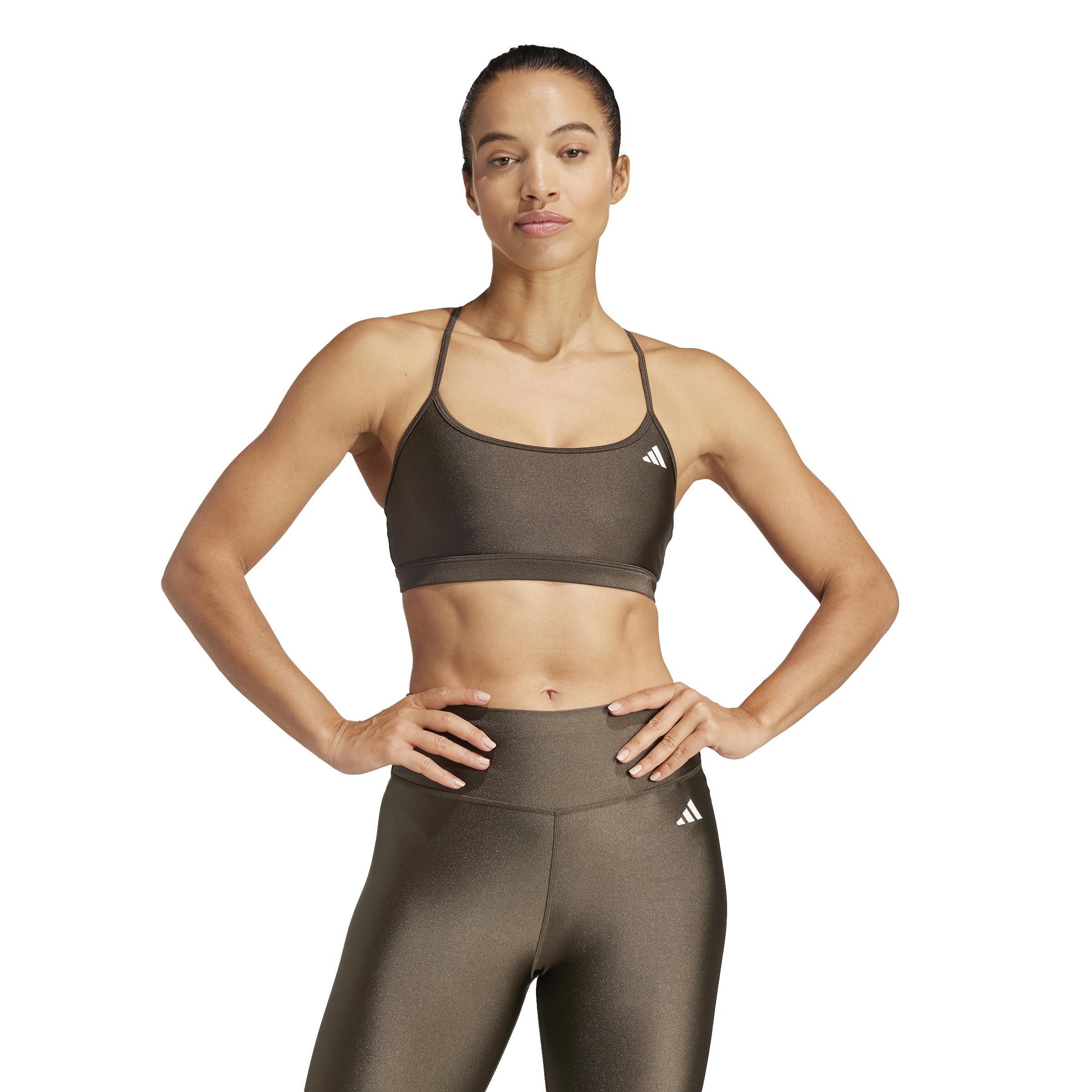Aeroreact Training Light-Support Shiny Bra, Green, , large image number 9