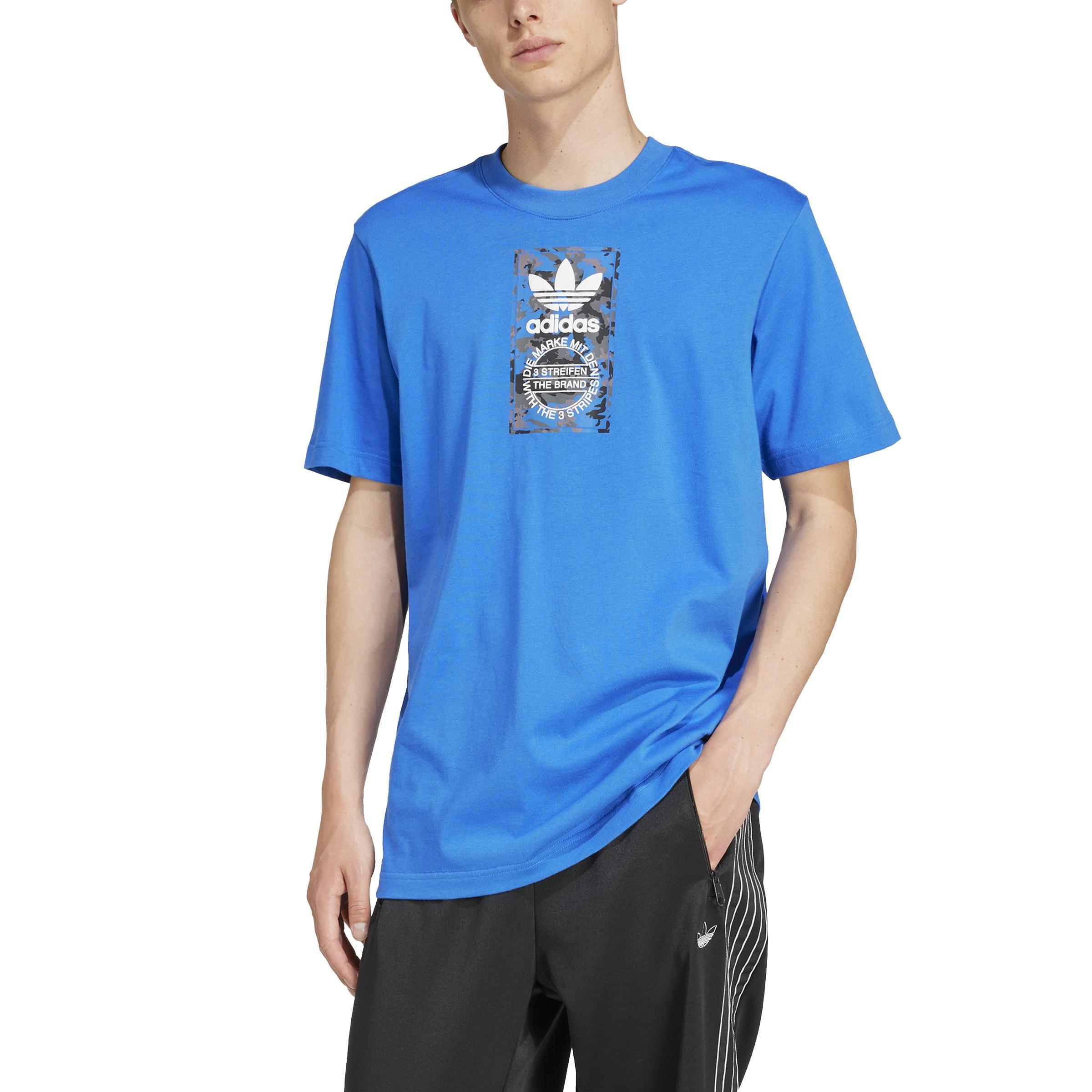 Camo Label T-Shirt, Blue, A901_ONE, medium