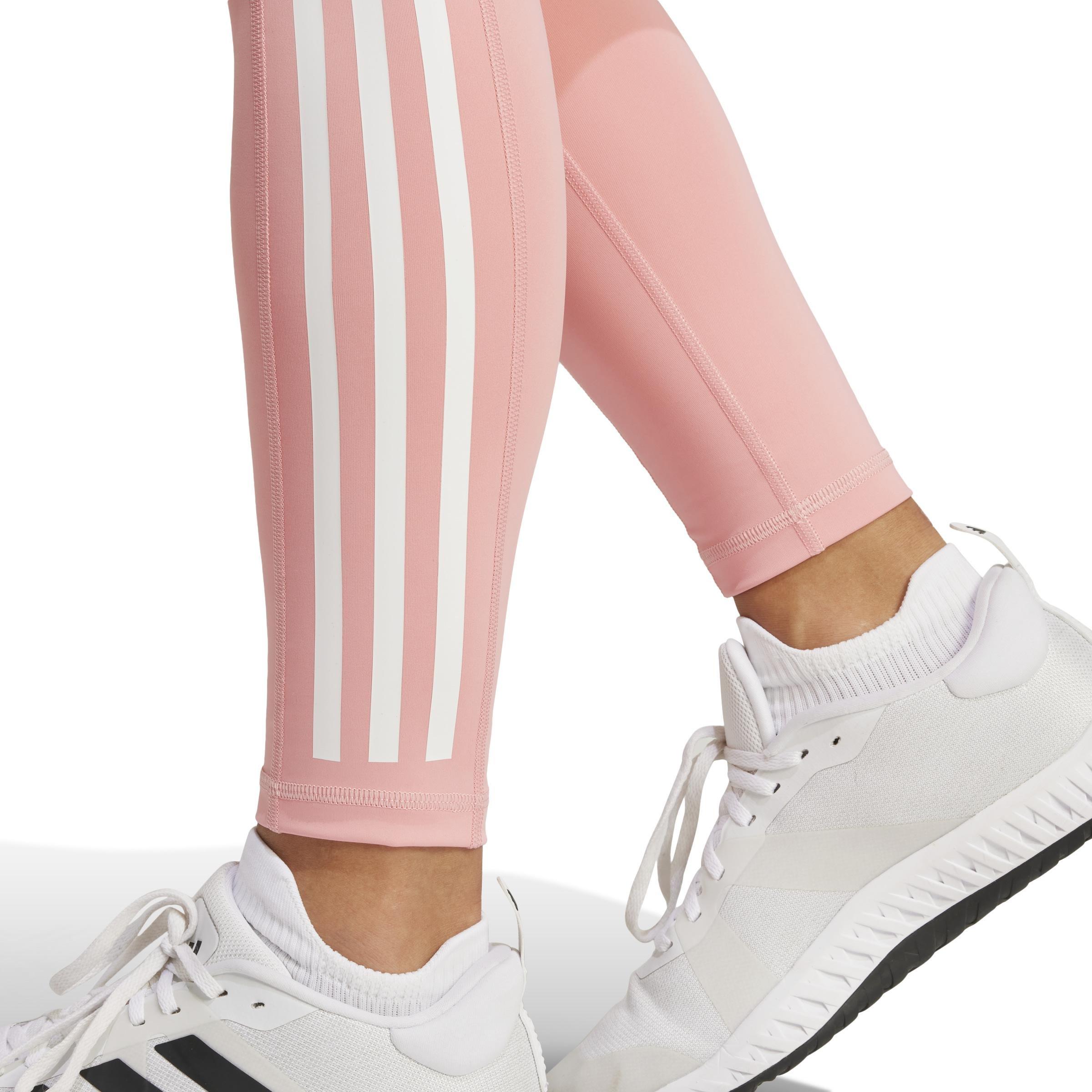 Optime 3-Stripes Full-Length Leggings, Pink, , large image number 3