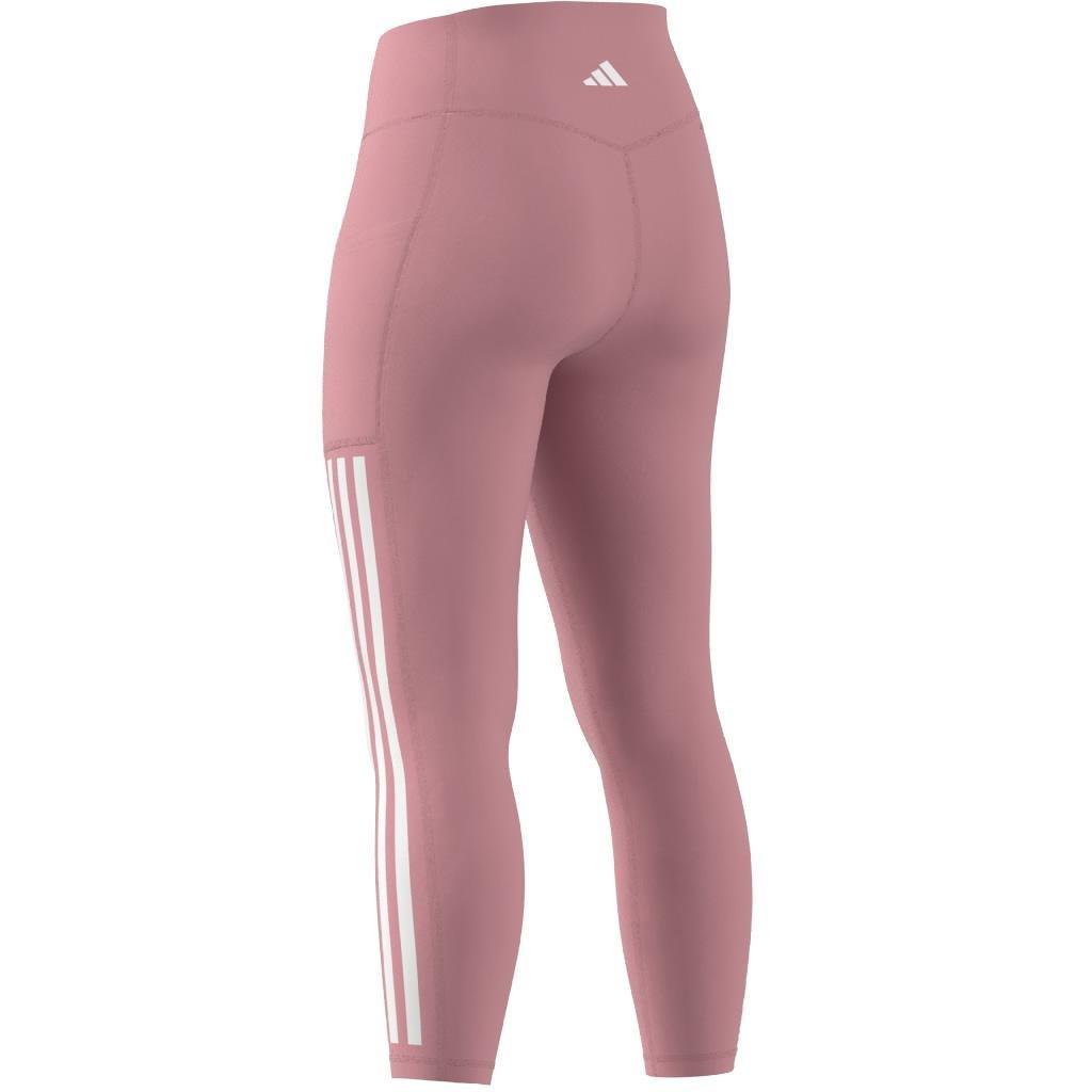 Optime 3-Stripes Full-Length Leggings, Pink, , large image number 5
