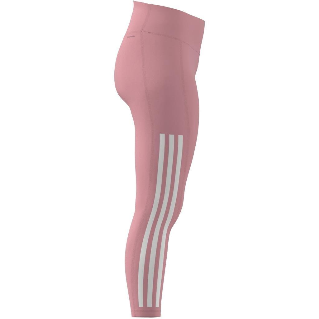 Optime 3-Stripes Full-Length Leggings, Pink, , large image number 6
