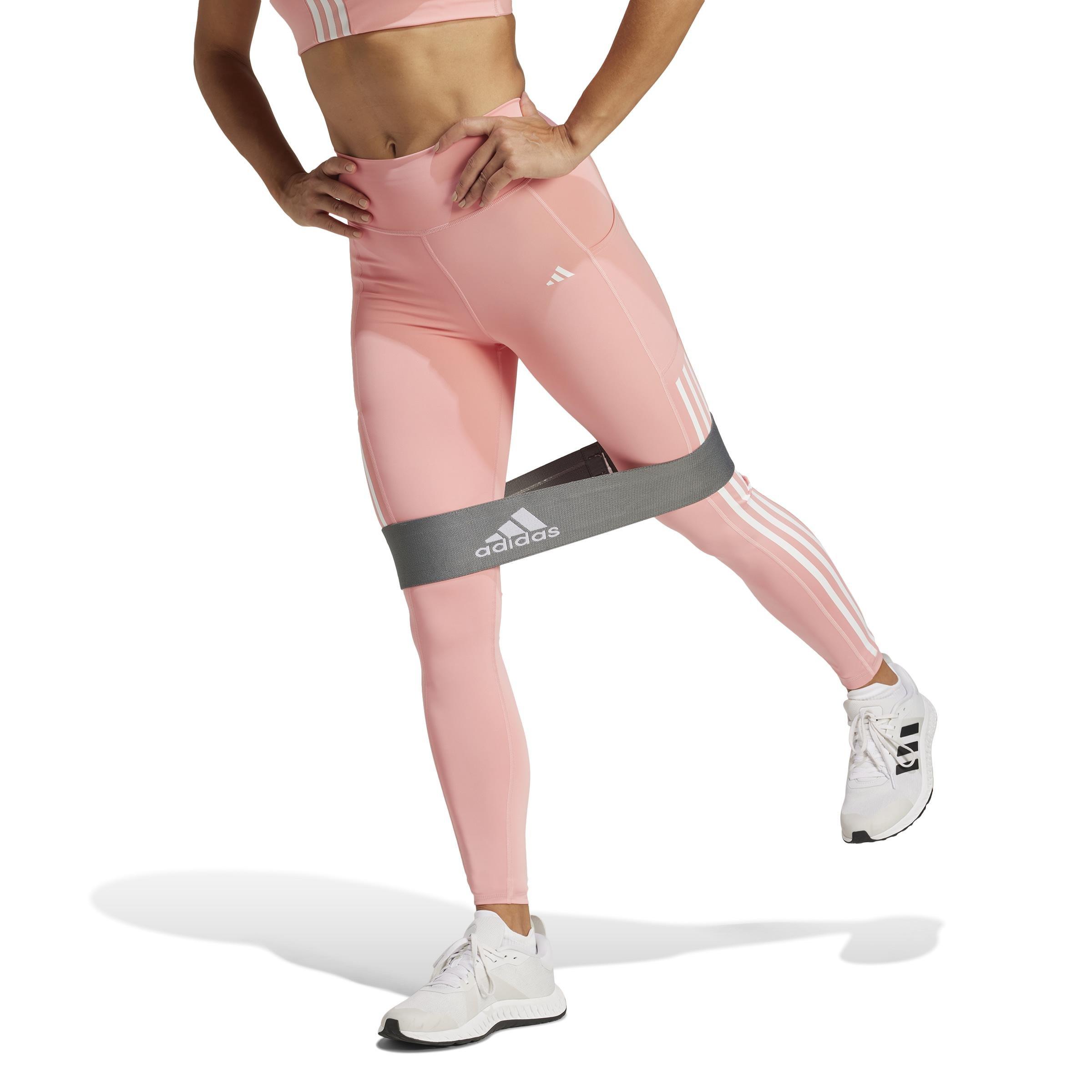 Optime 3-Stripes Full-Length Leggings, Pink, , large image number 7
