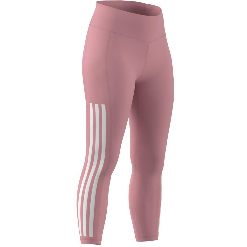 Optime 3-Stripes Full-Length Leggings, Pink, , large image number 10