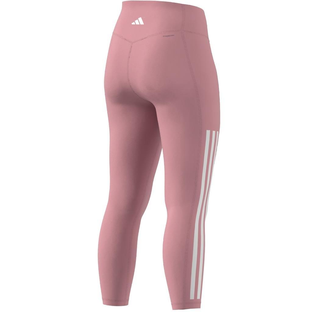 Optime 3-Stripes Full-Length Leggings, Pink, , large image number 12