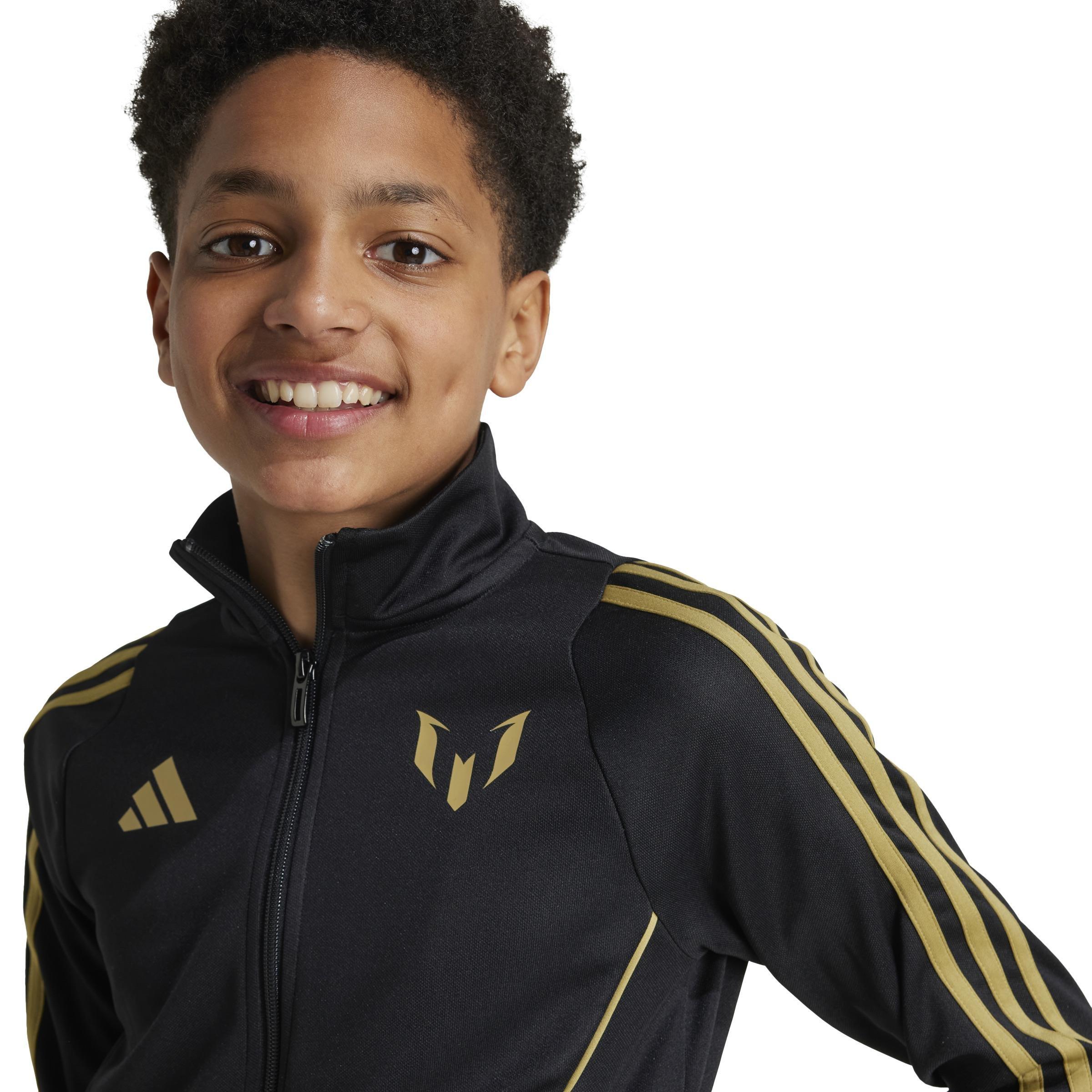 Unisex Kids Messi Track Suit Track Top, Black, , large image number 4