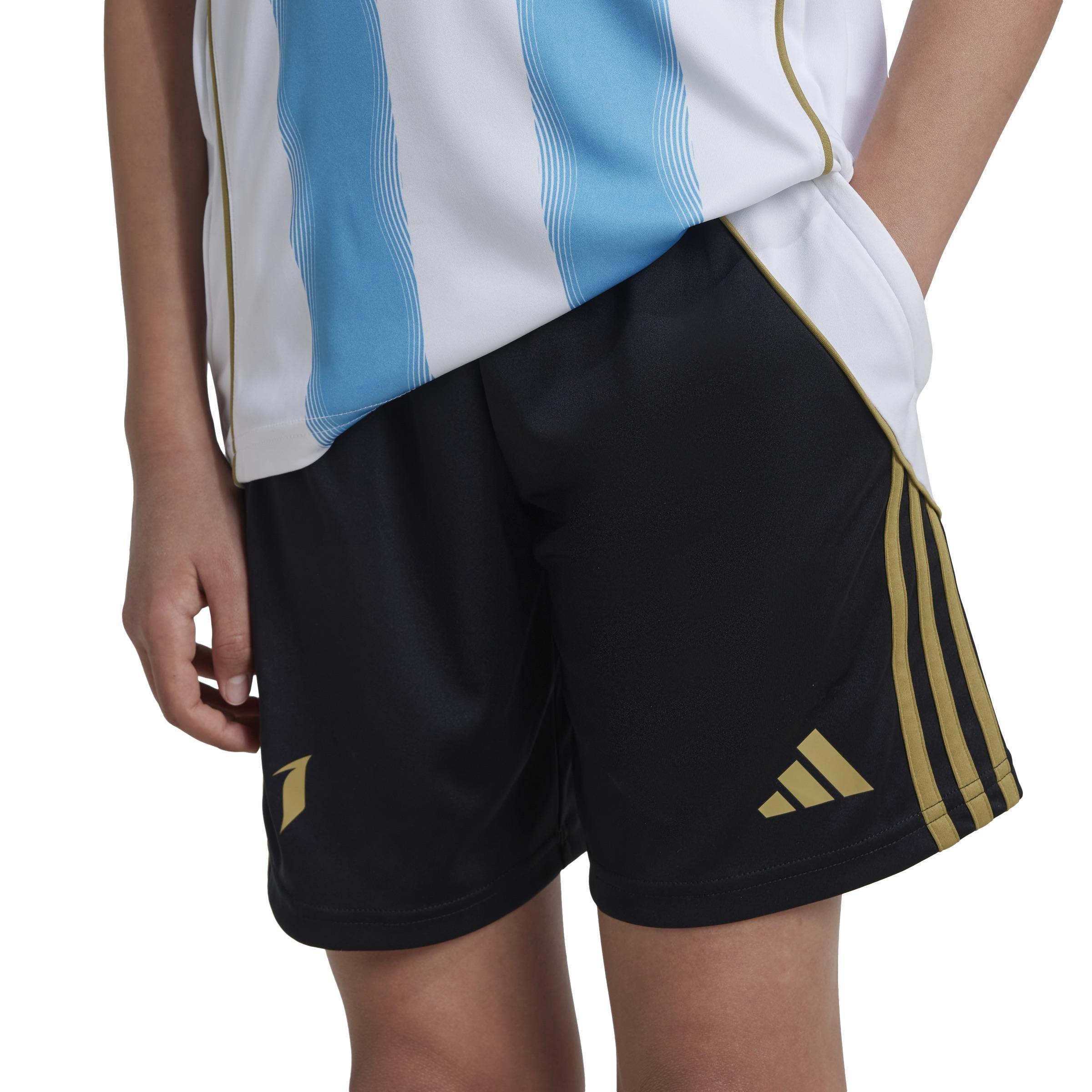 Unisex Kids Messi Training Shorts, Black, A901_ONE, large image number 4