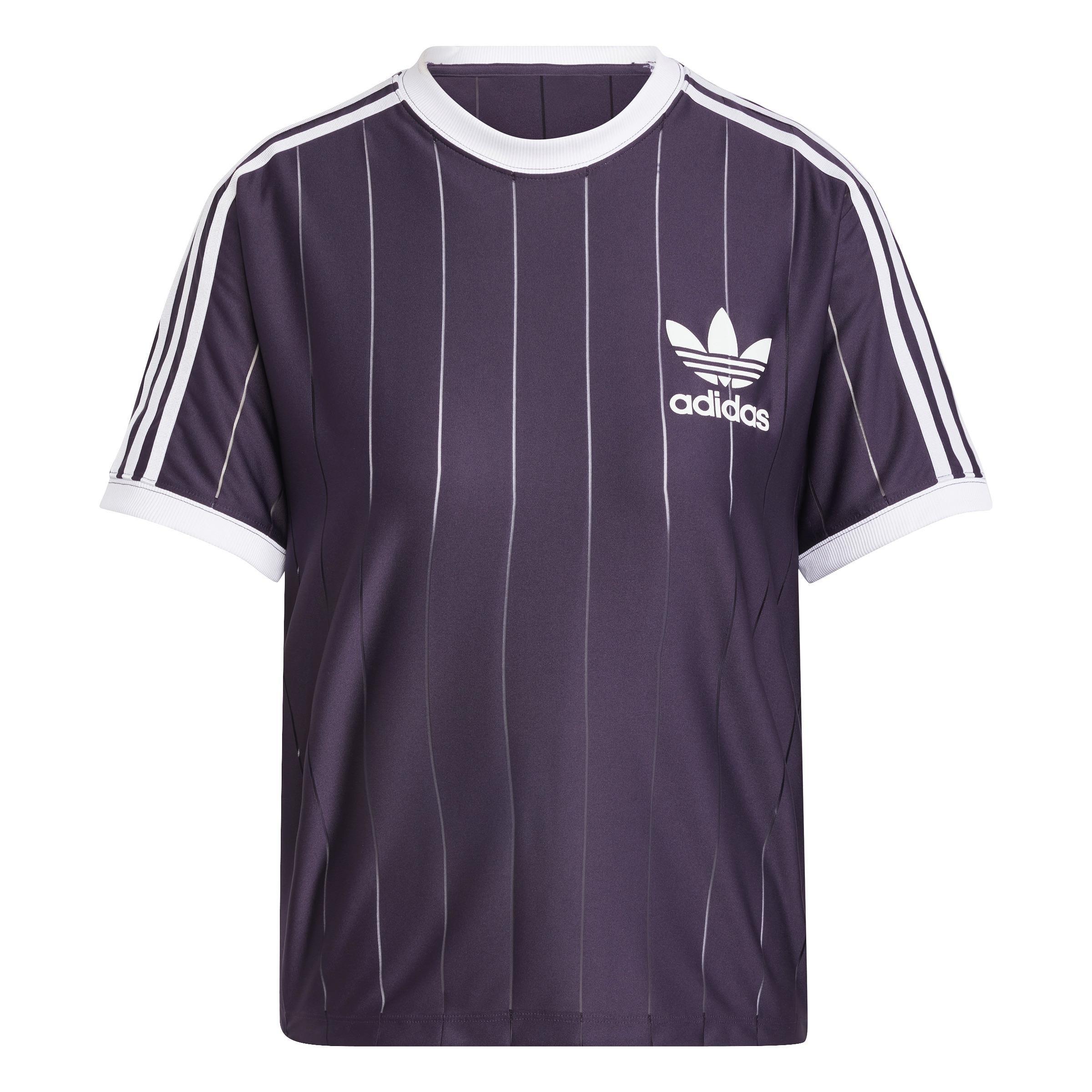 Adicolor 3-Stripes Pinstripe T-Shirt, Purple, , large image number 0