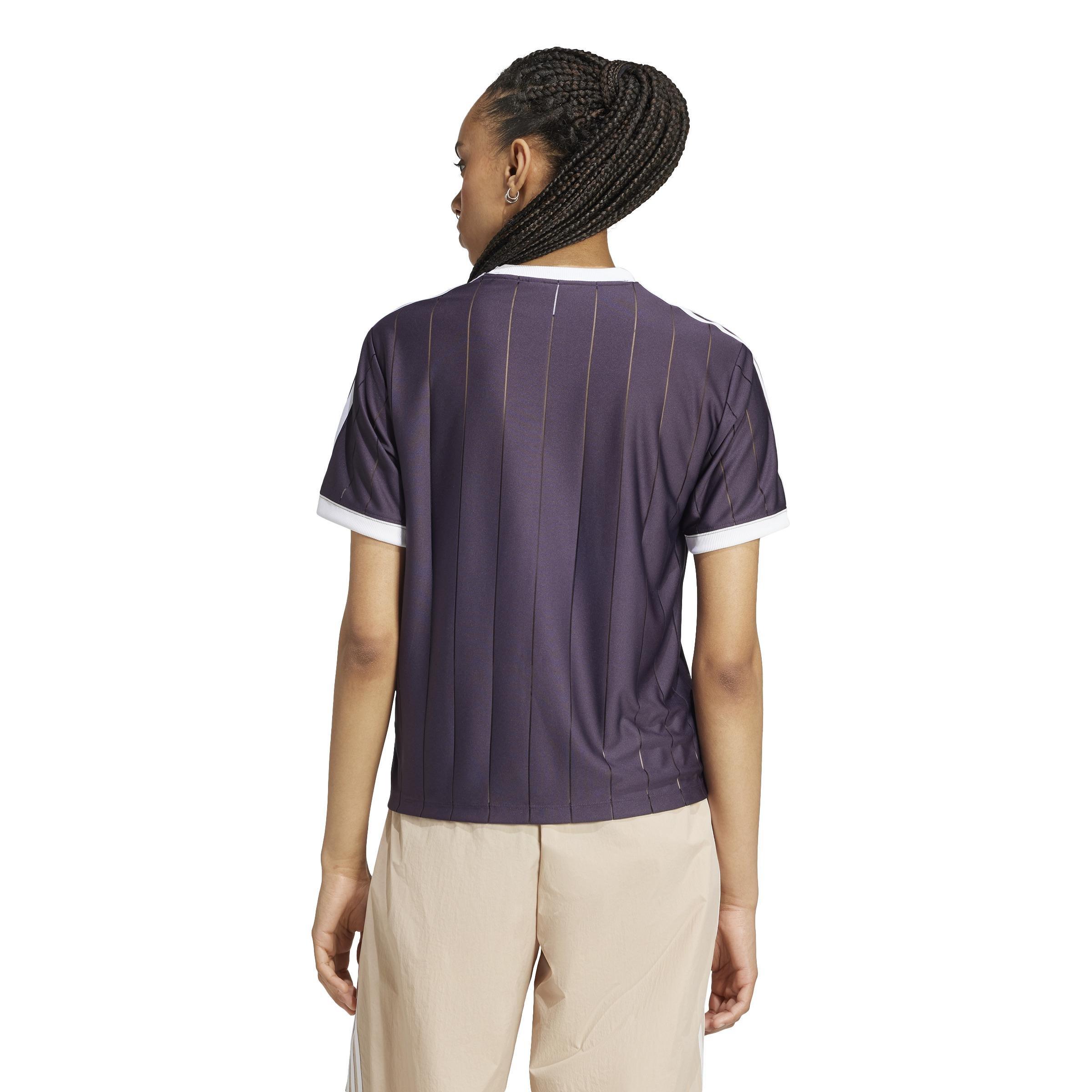Adicolor 3-Stripes Pinstripe T-Shirt, Purple, , large image number 3
