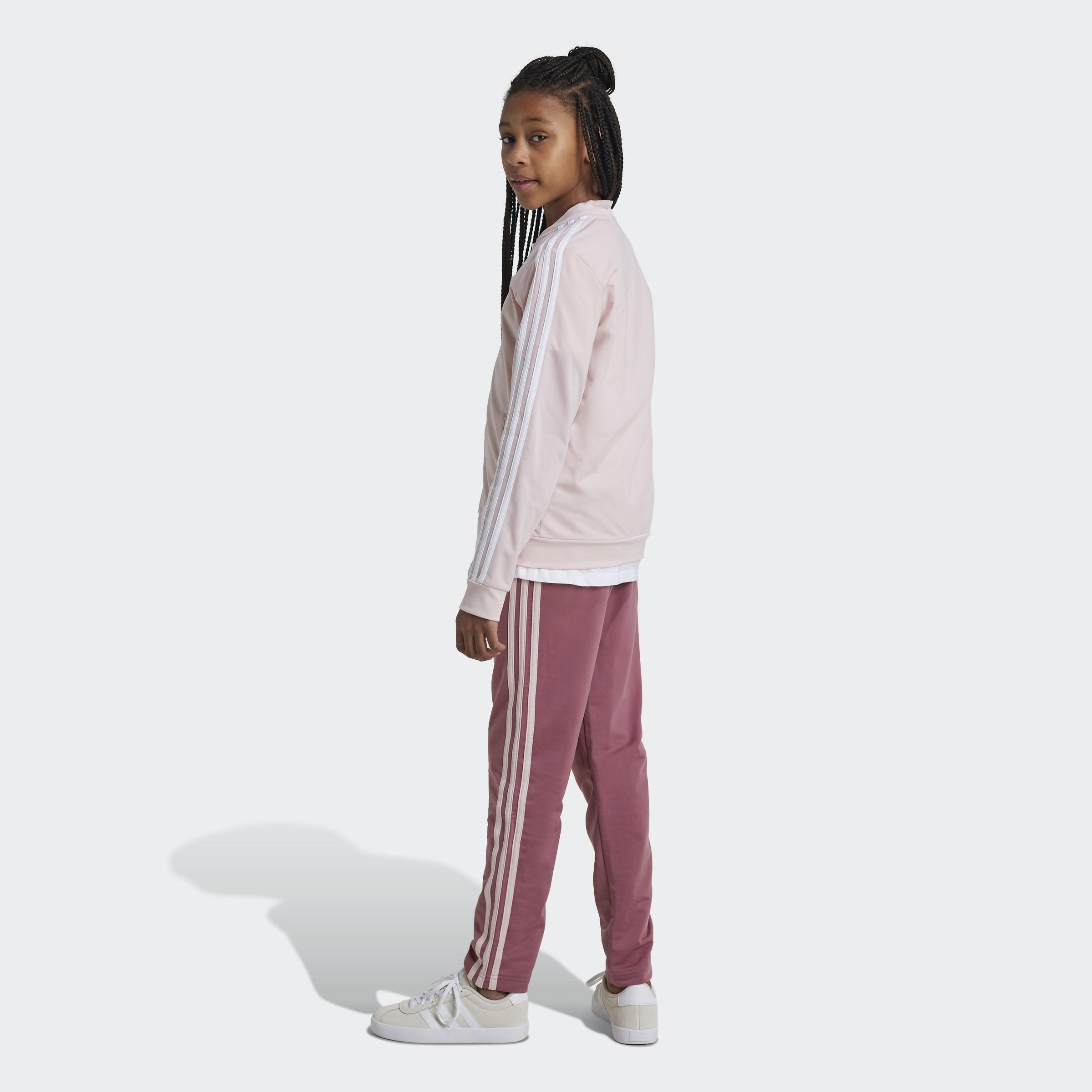 Kids Essentials 3-Stripes Track Suit, Pink, A901_ONE, medium