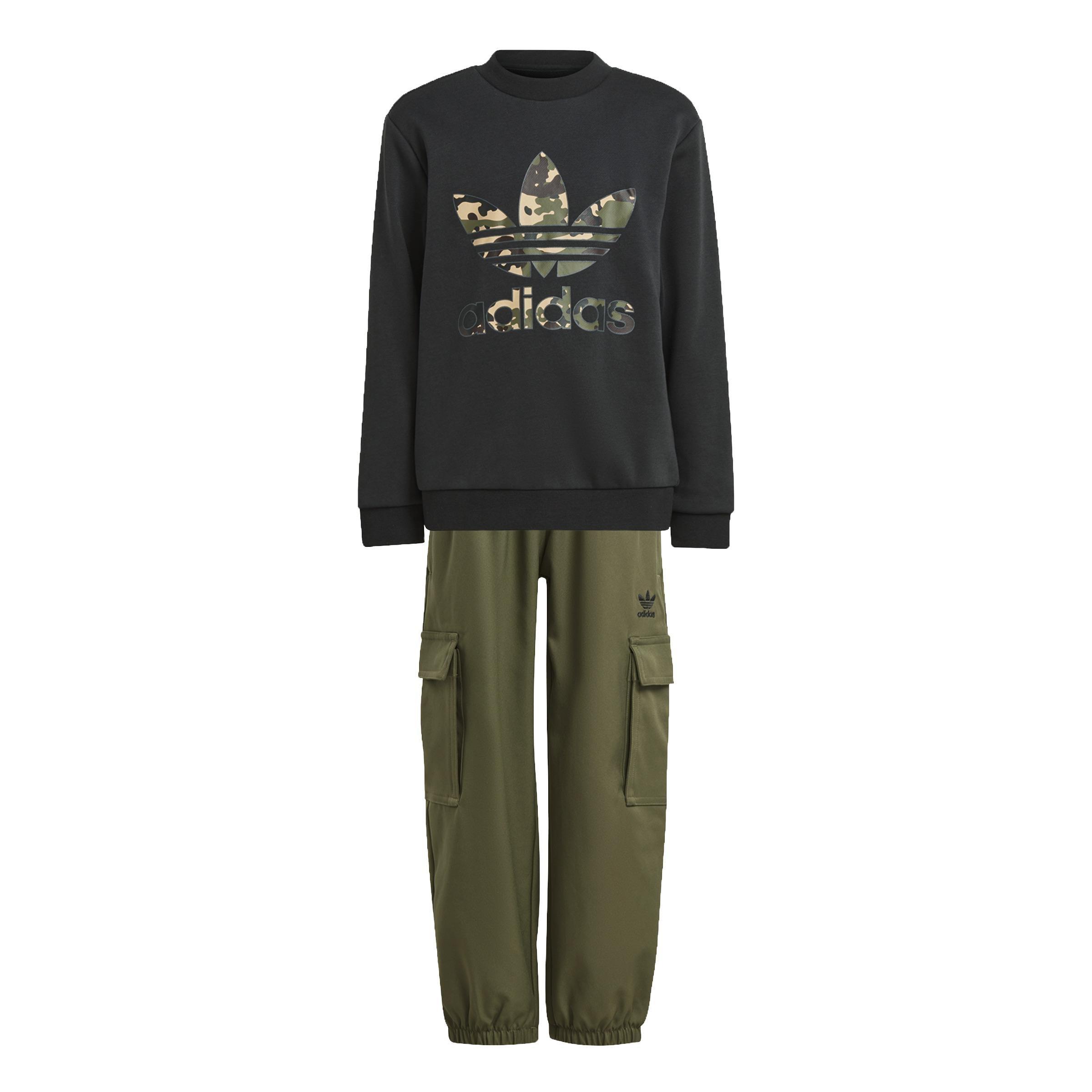 Unisex Kids Graphics Crew Set, Black, , large image number 0