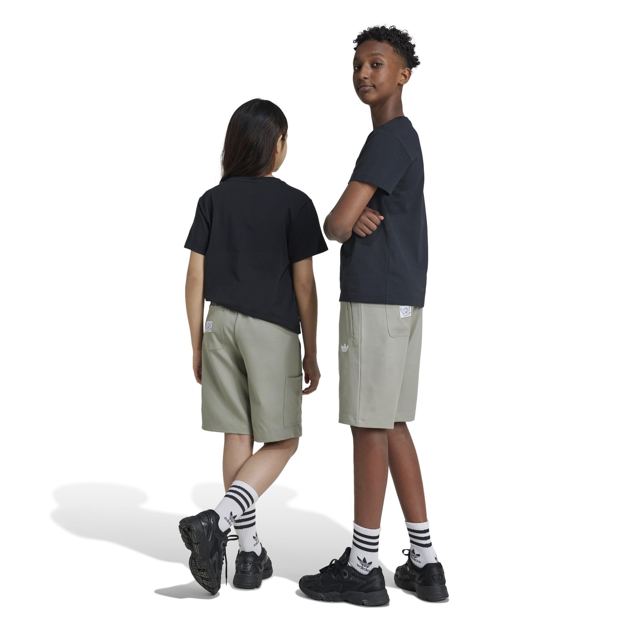 Unisex Kids Shmoofoil Cargo Shorts, Green, A901_ONE, large image number 3