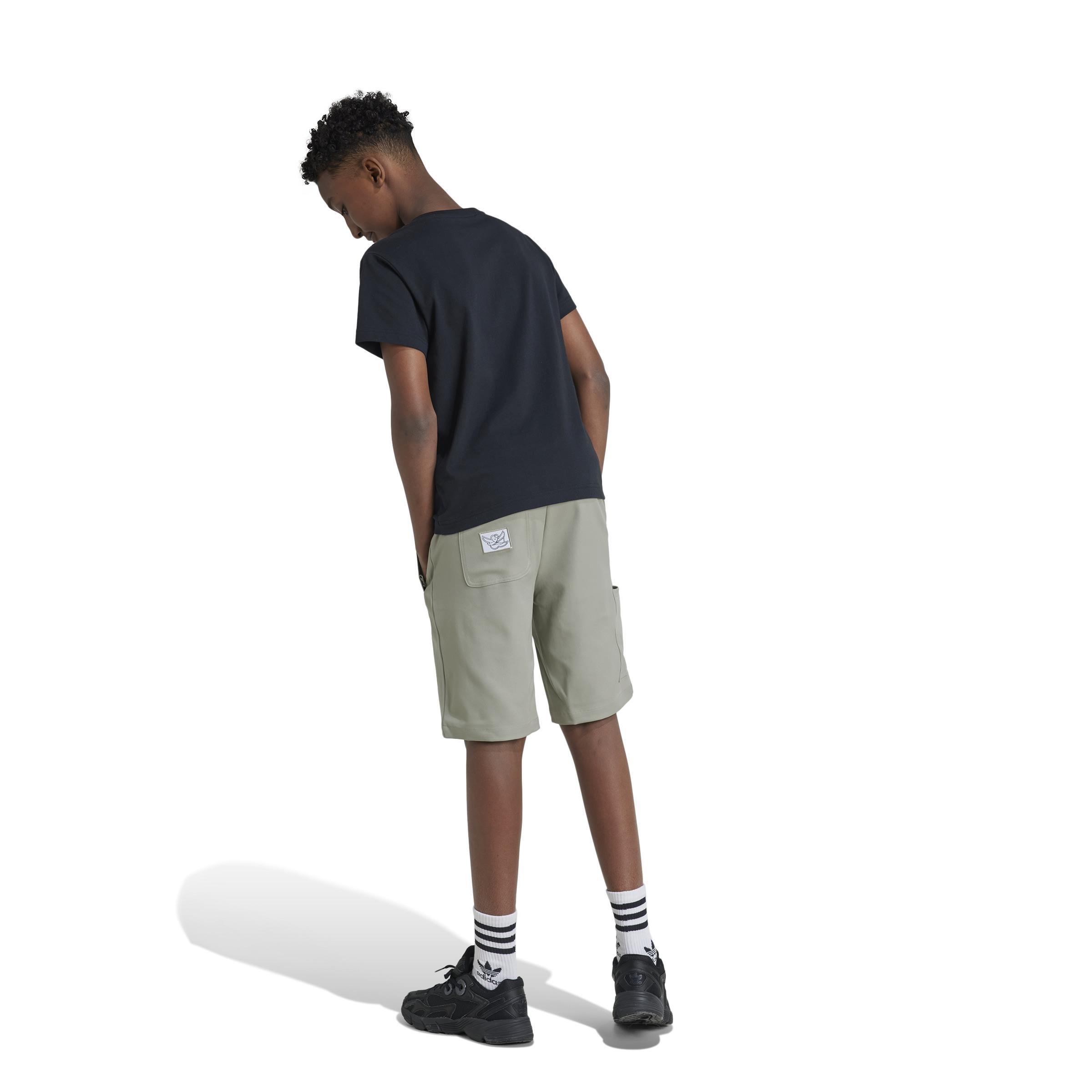 Unisex Kids Shmoofoil Cargo Shorts, Green, A901_ONE, large image number 4