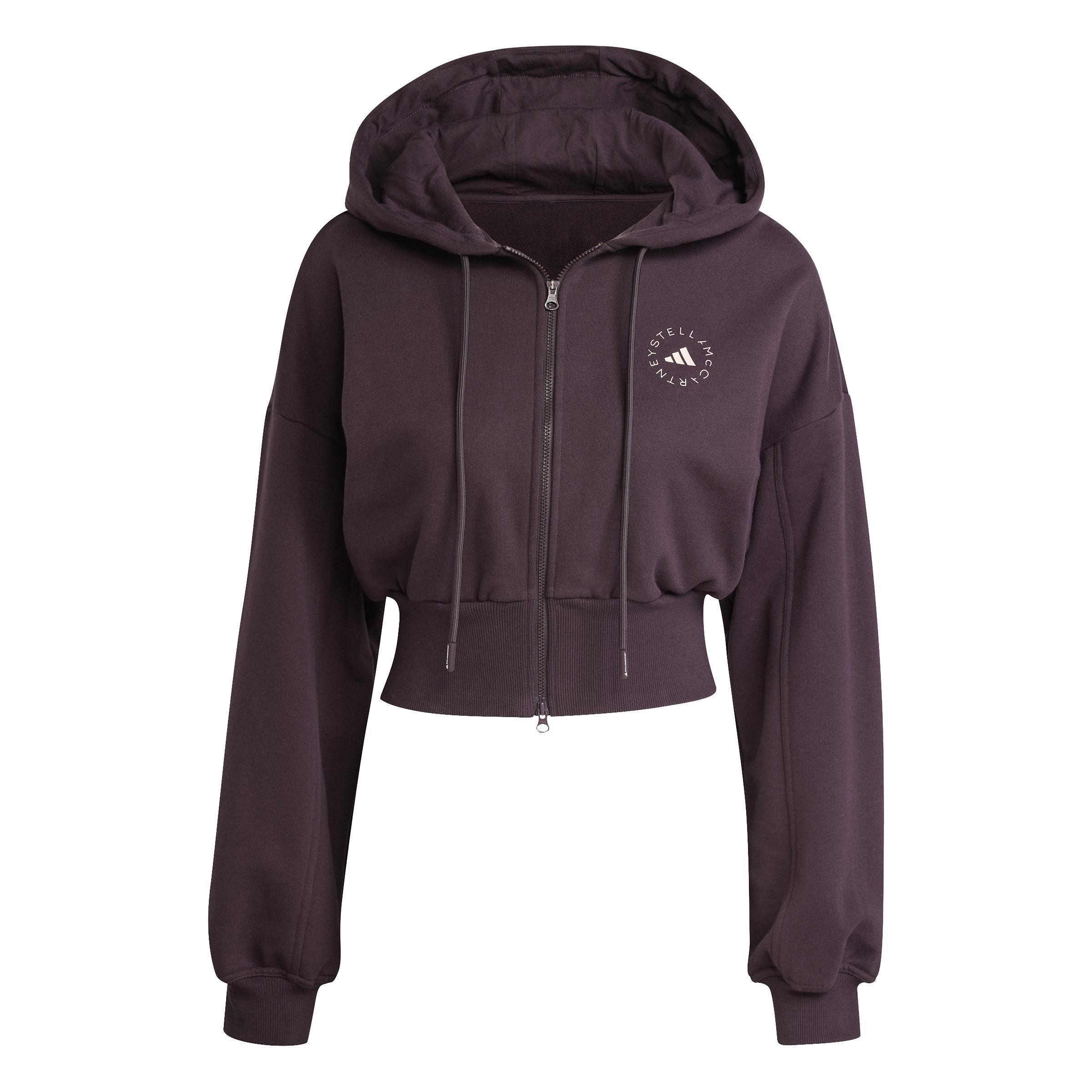 adidas by Stella McCartney Sportswear Cropped Hoodie, Red, A901_ONE, large image number 0
