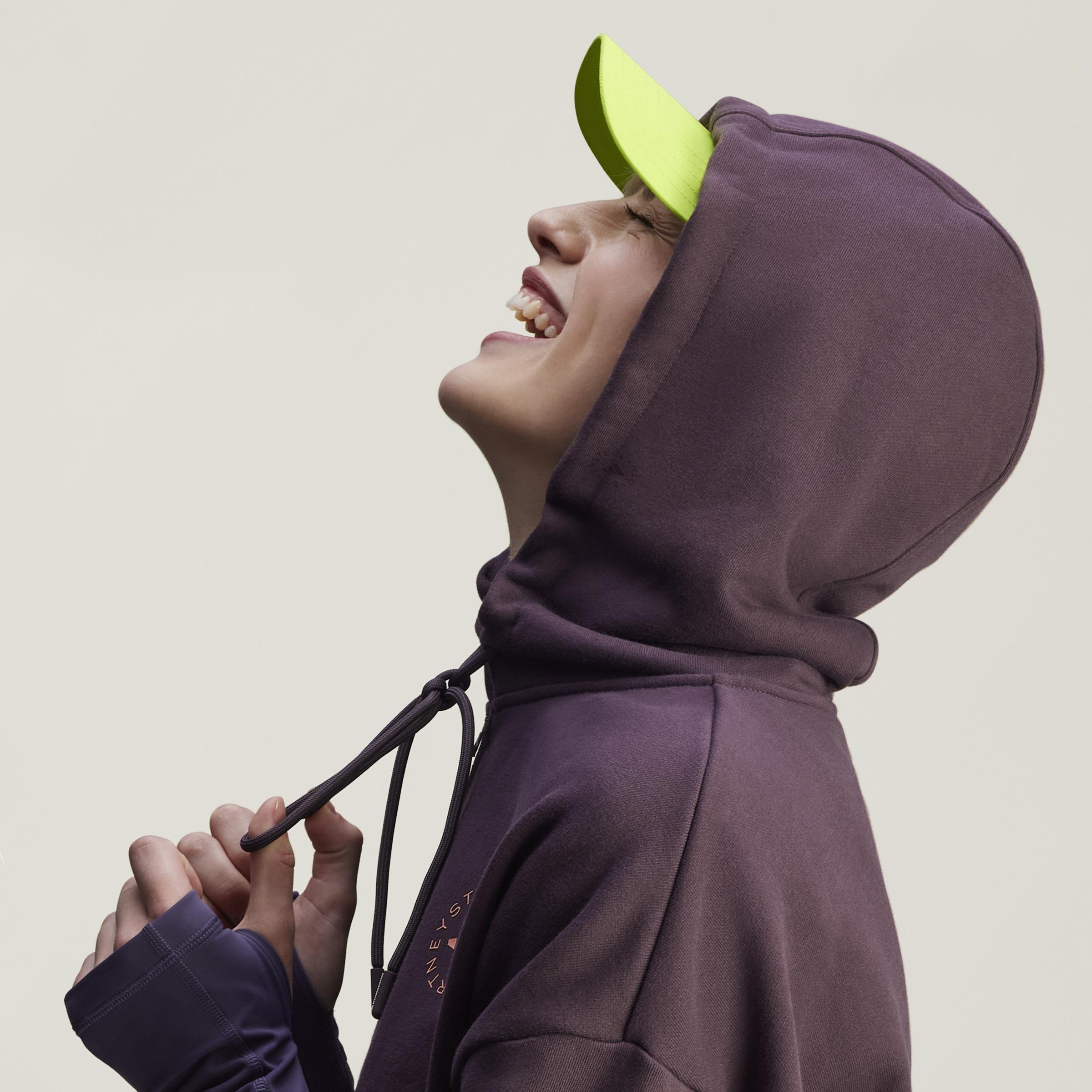adidas by Stella McCartney Sportswear Cropped Hoodie, Red, A901_ONE, large image number 6