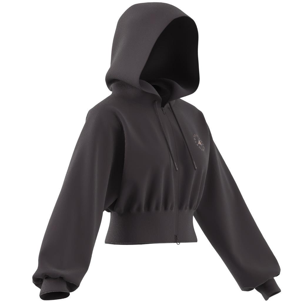 adidas by Stella McCartney Sportswear Cropped Hoodie, Red, A901_ONE, large image number 14