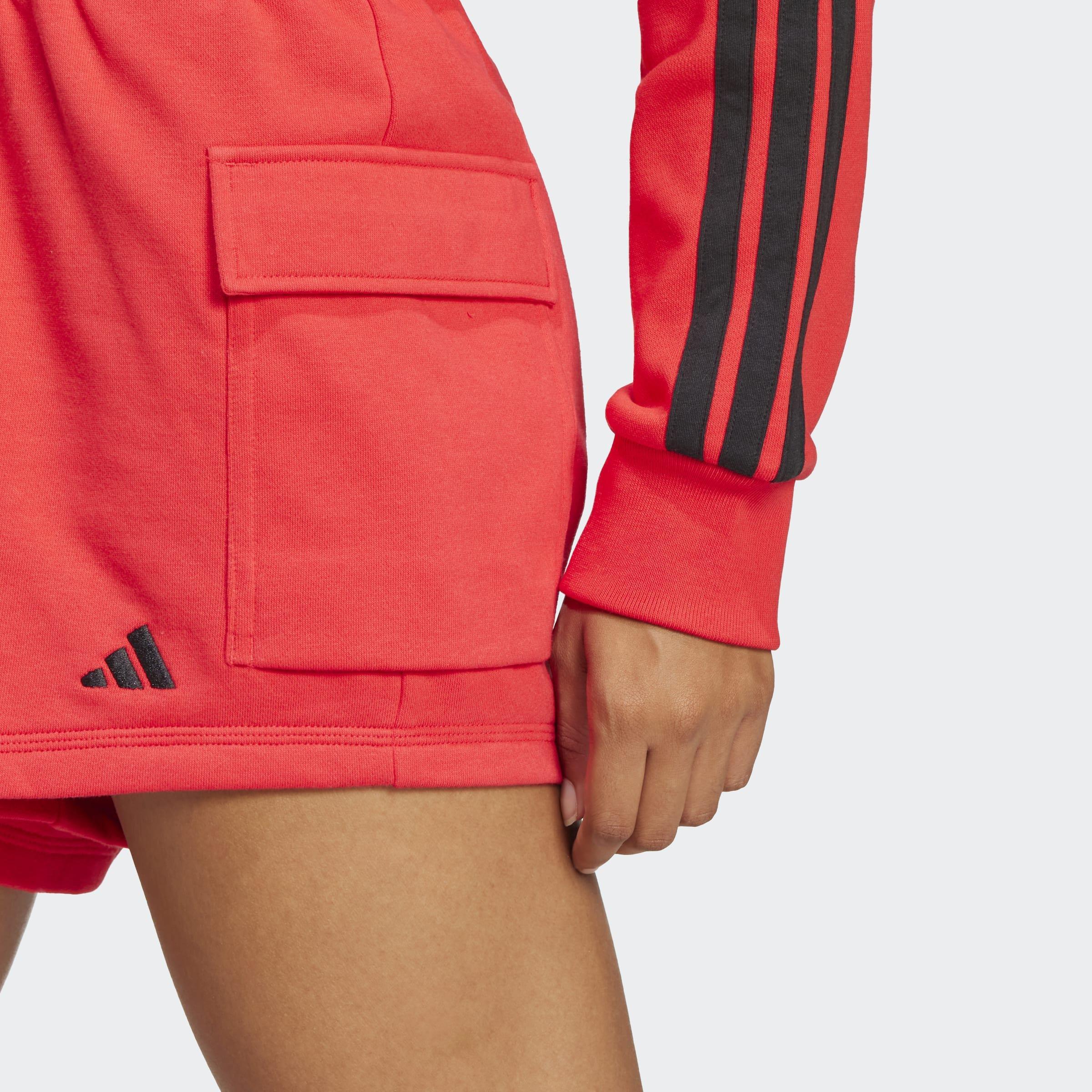Essentials Small Logo French Terry Cargo Shorts, Red, A901_ONE, large image number 6