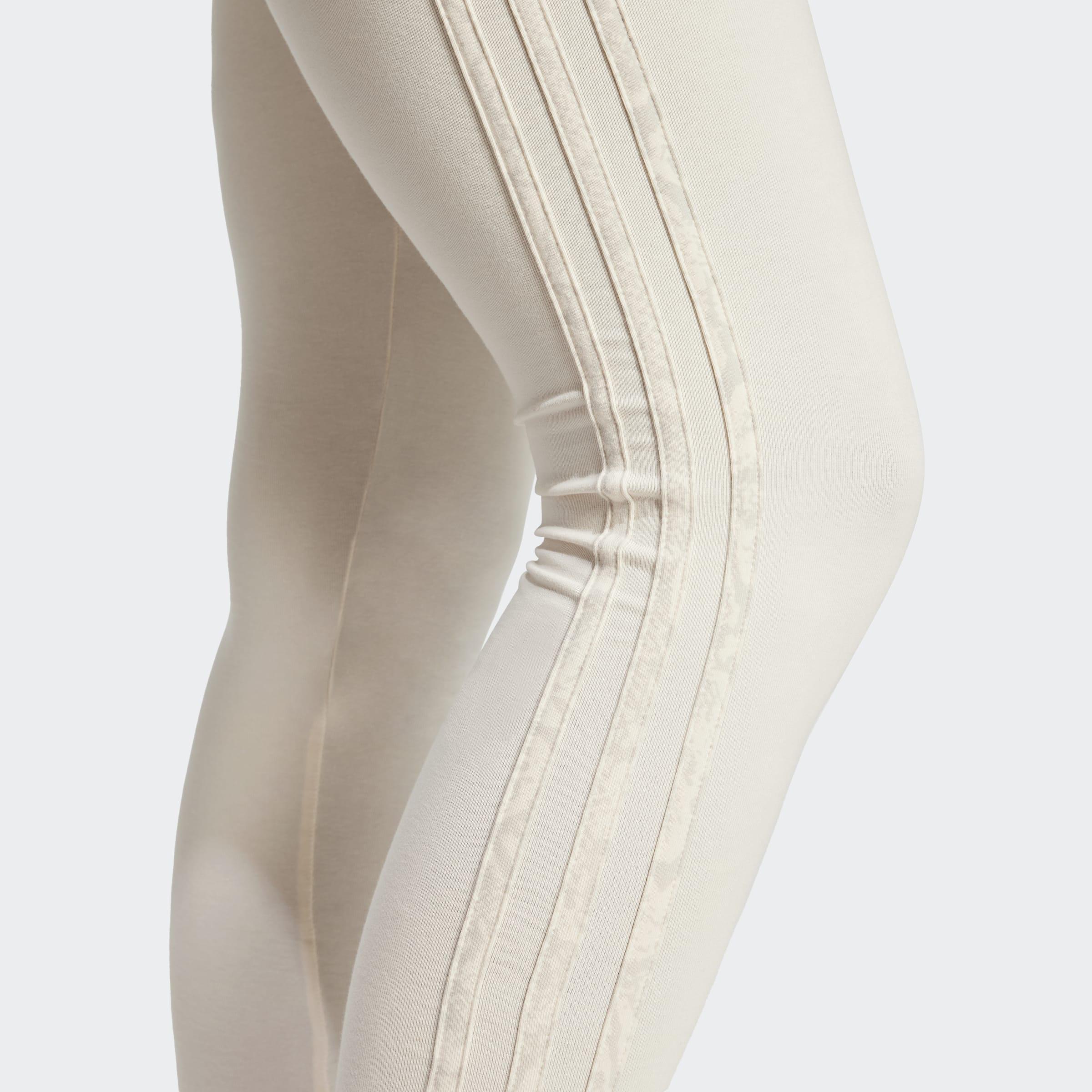Snakeskin 3-Stripes Leggings, White