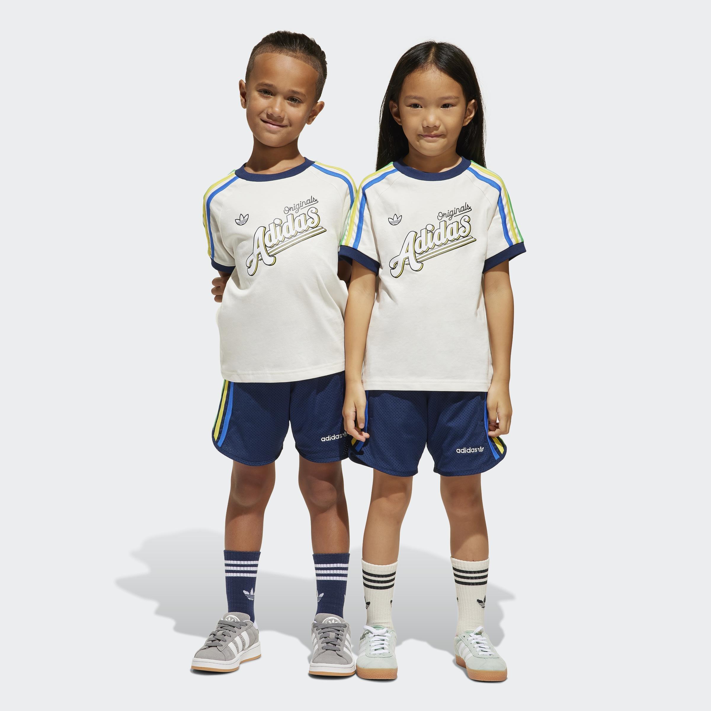 Kids Unisex Shorts and Tee Set, White, A901_ONE, medium