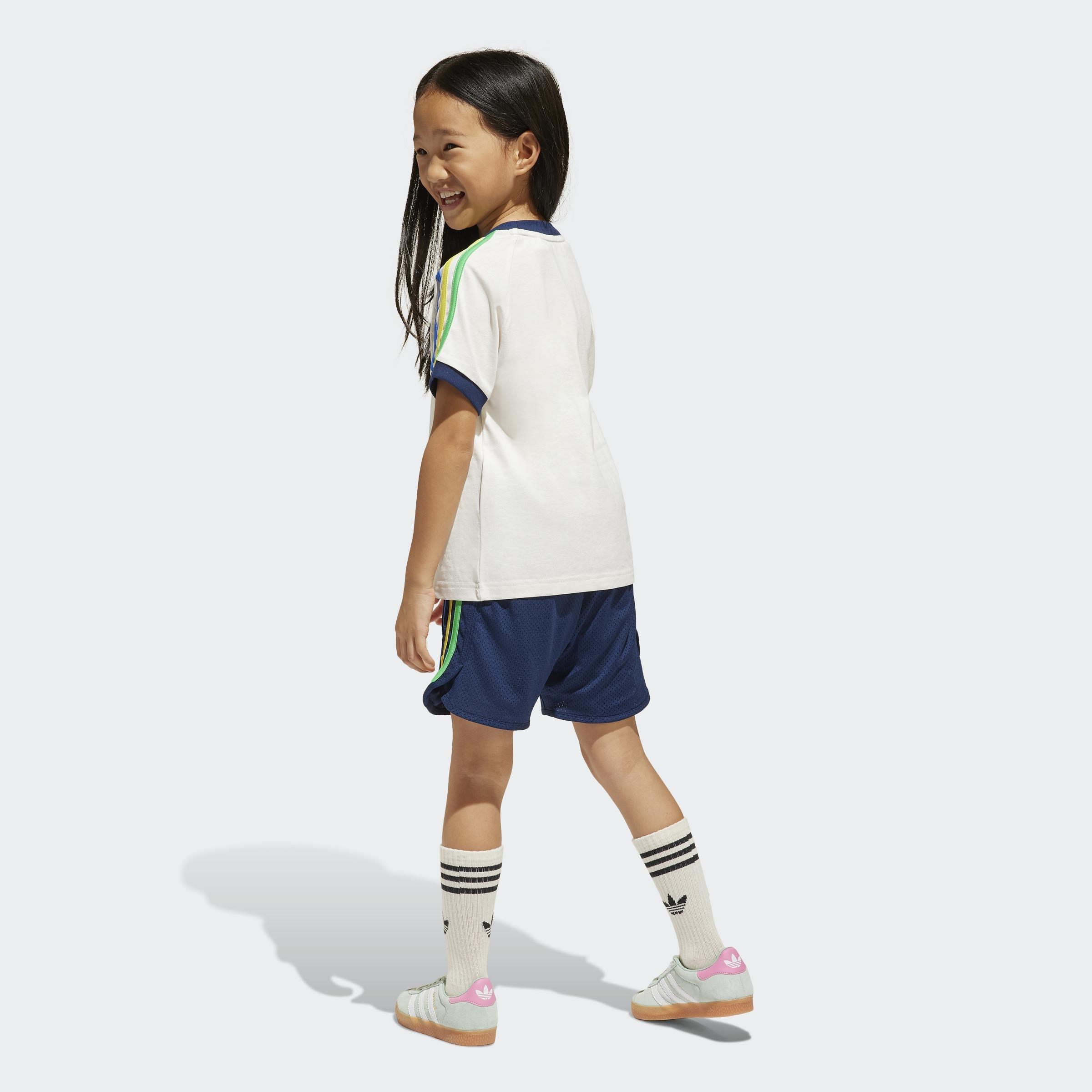 Kids Unisex Shorts and Tee Set, White, A901_ONE, large image number 1
