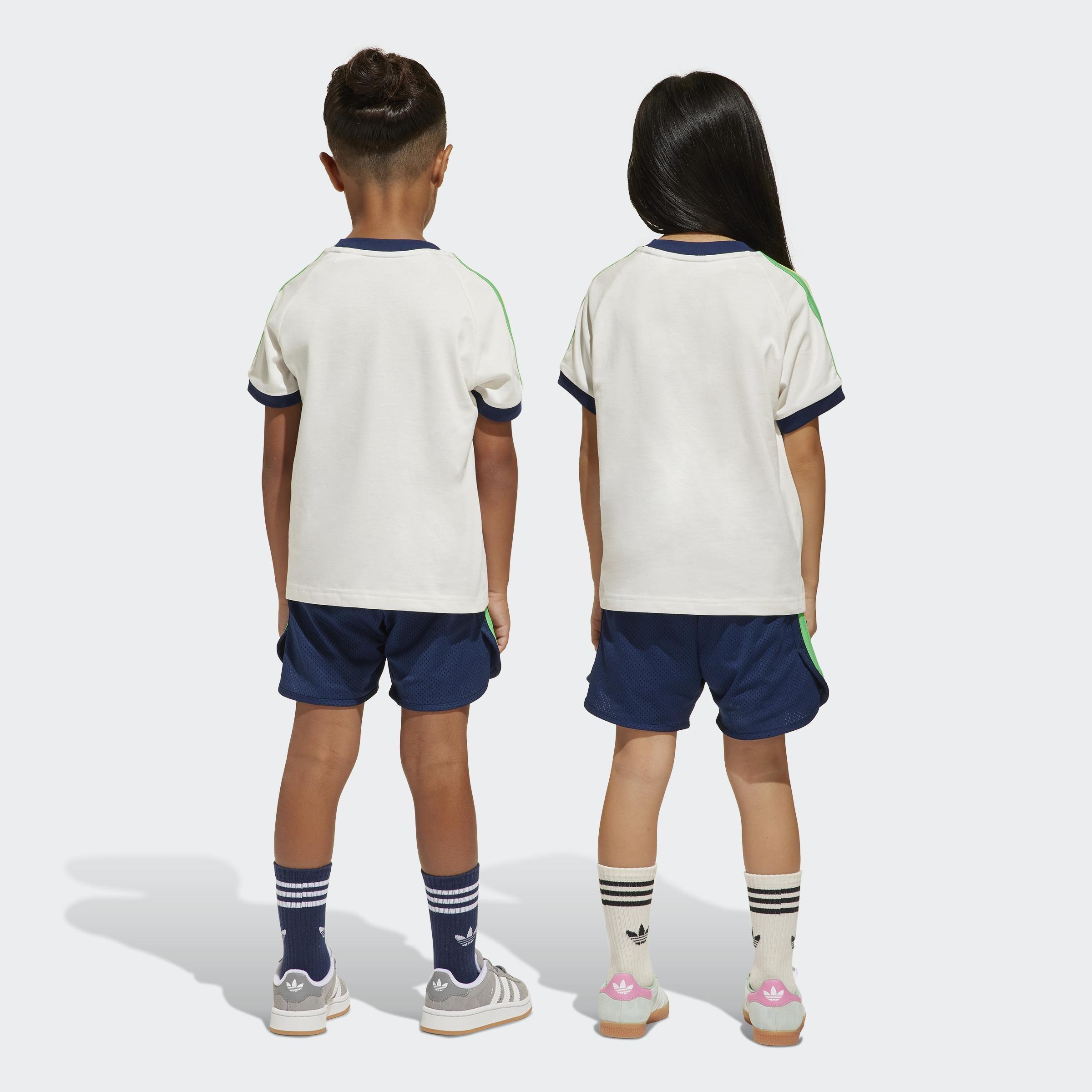 Kids Unisex Shorts and Tee Set, White, A901_ONE, large image number 2