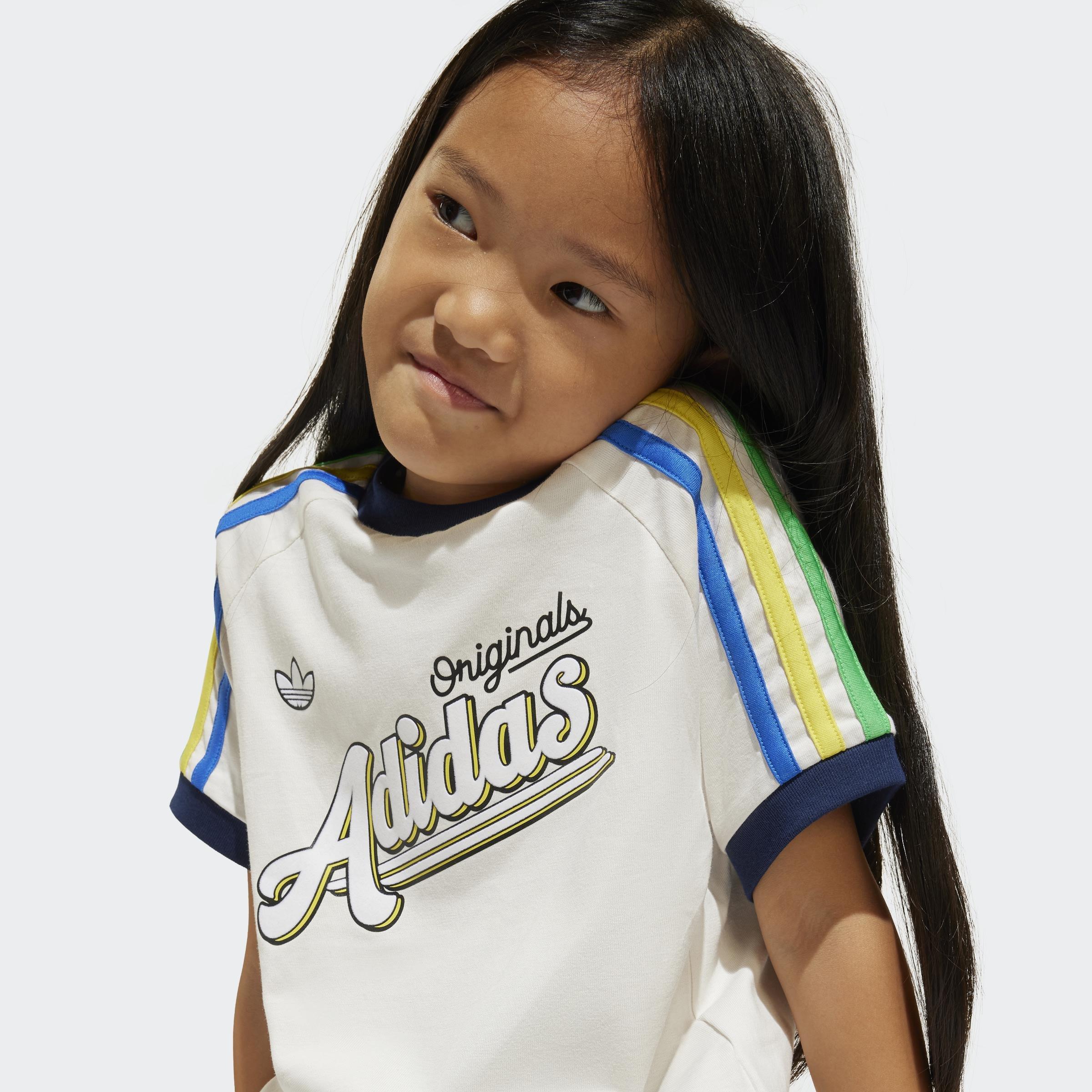 Kids Unisex Shorts and Tee Set, White, A901_ONE, large image number 4