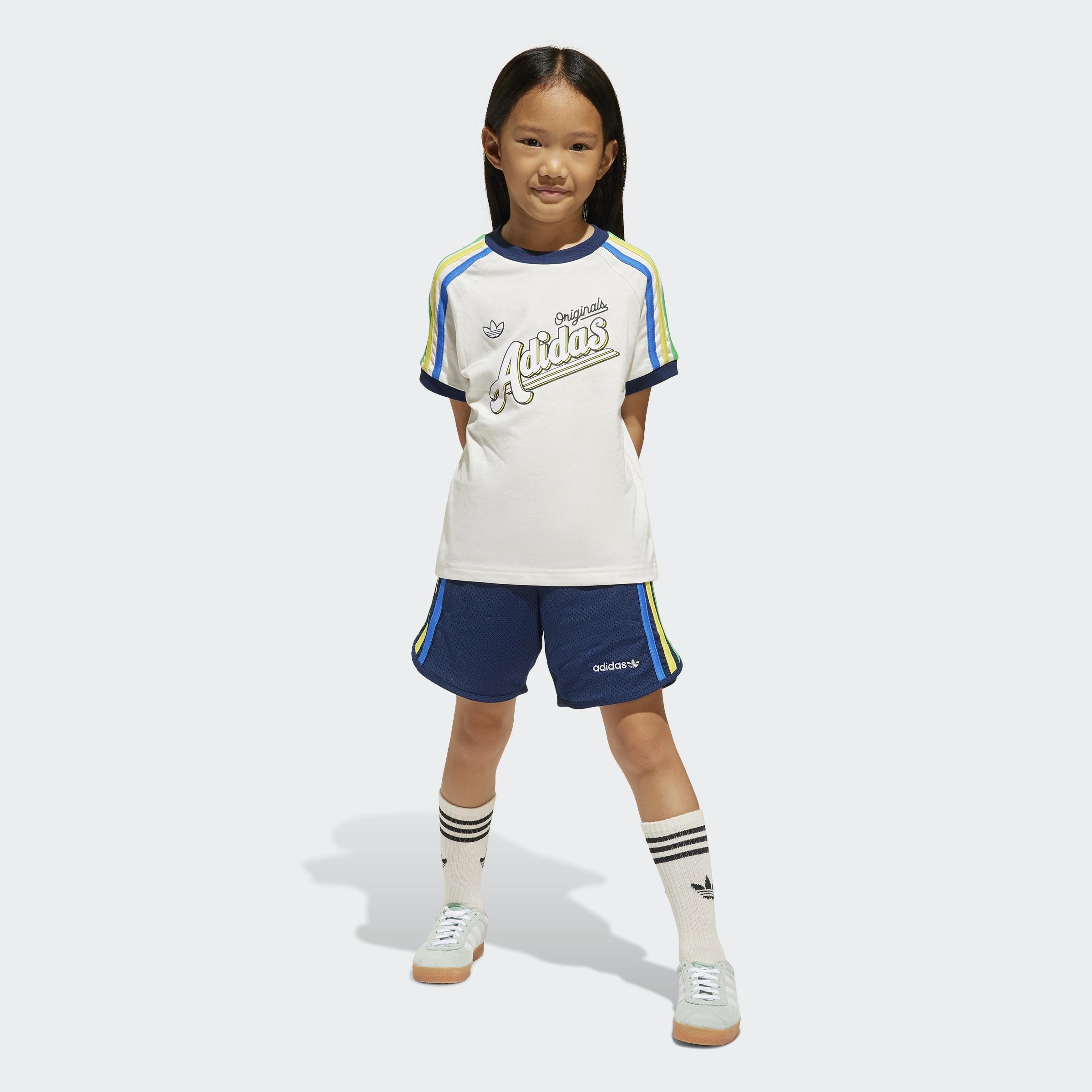 Kids Unisex Shorts and Tee Set, White, A901_ONE, large image number 7