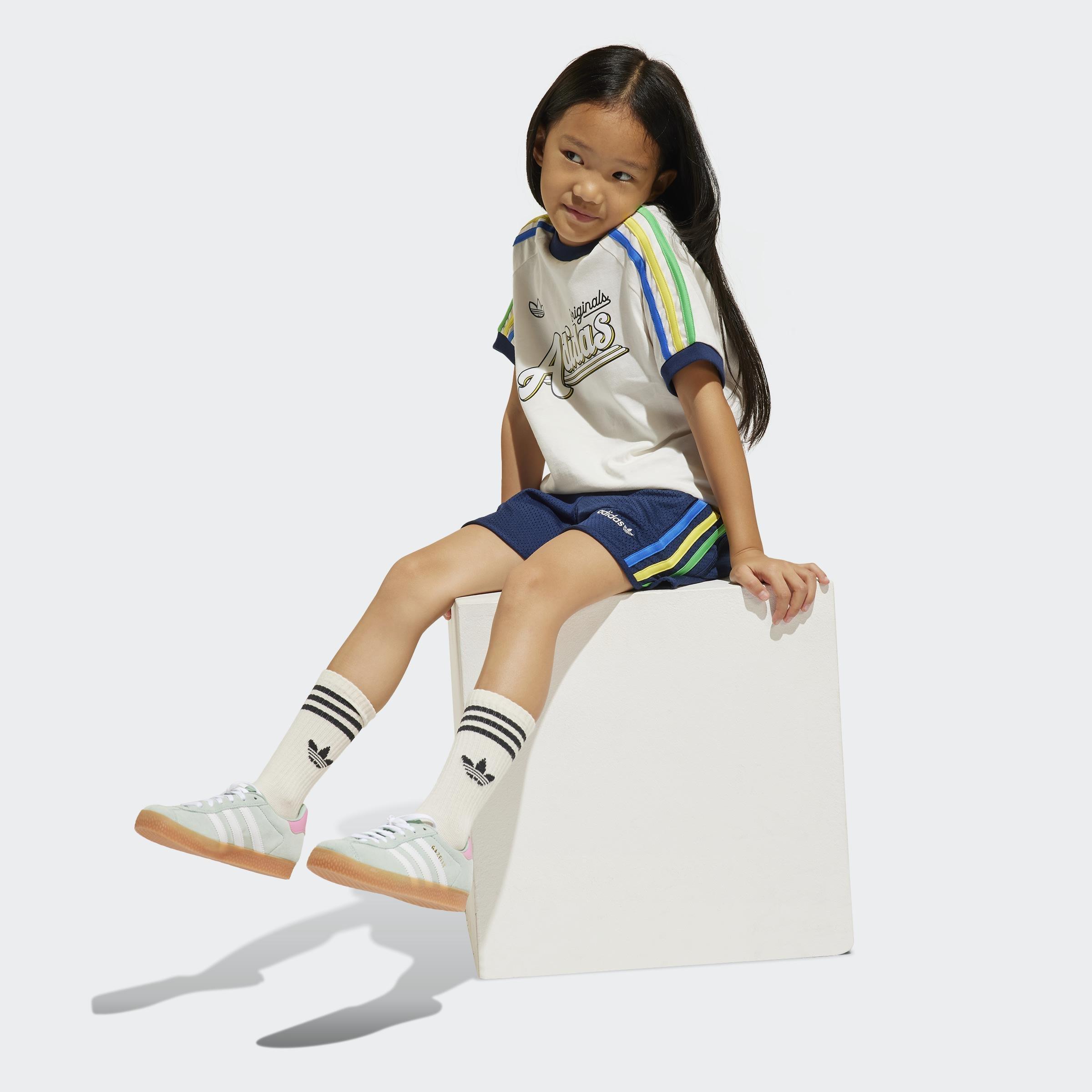 Kids Unisex Shorts and Tee Set, White, A901_ONE, large image number 8