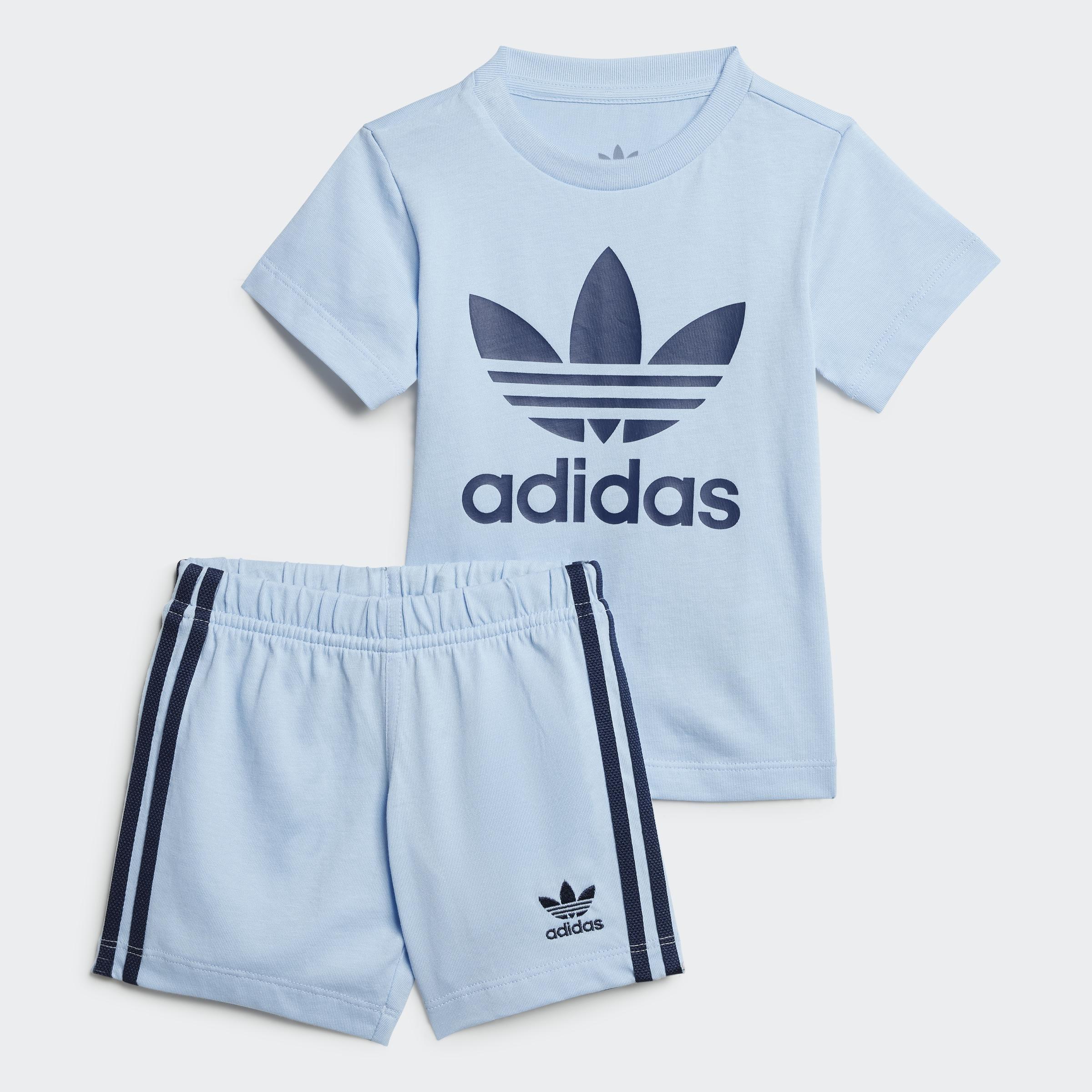 Unisex Shorts Tee Set, Blue, A901_ONE, medium